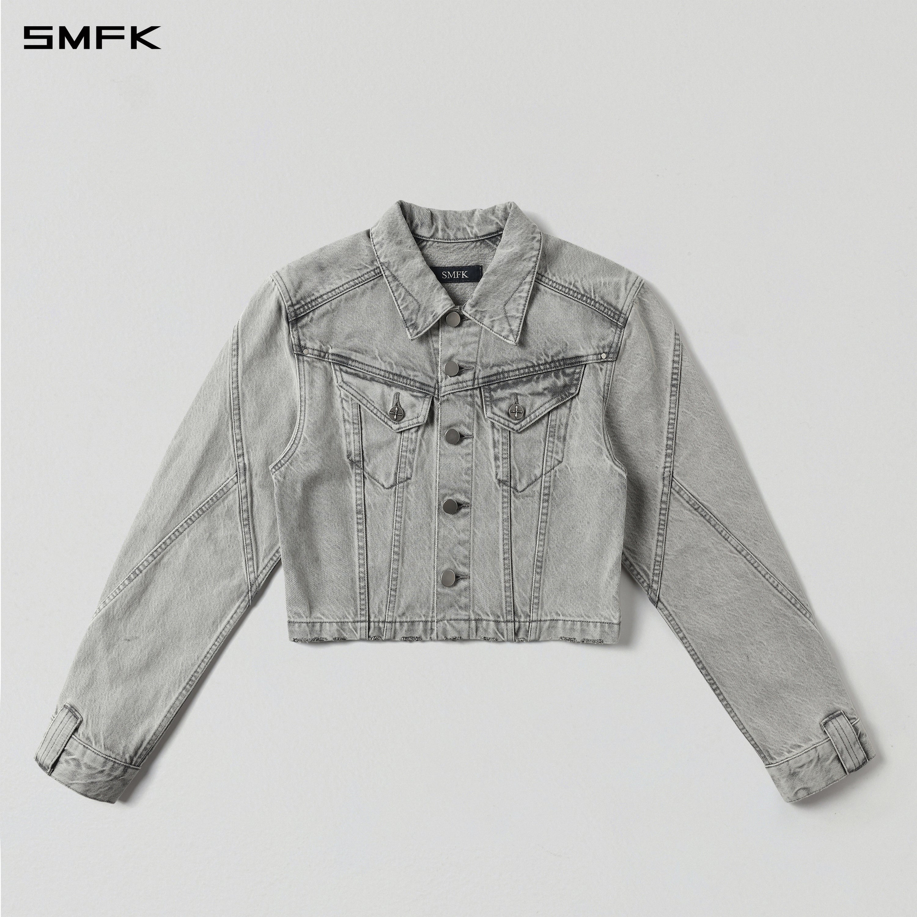 MIRAGE SHORT DENIM JACKET/COTTON GLACIER GREY