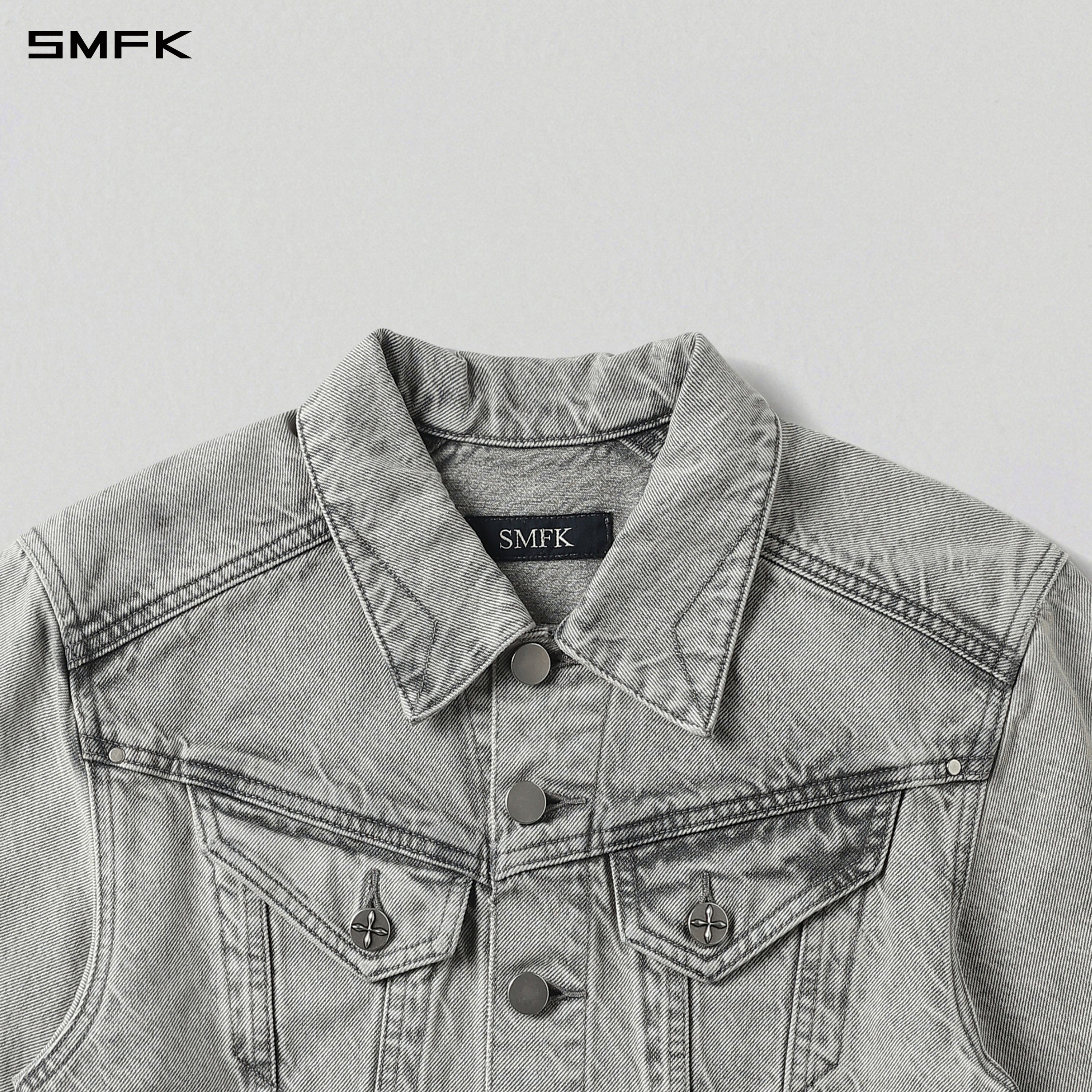 MIRAGE SHORT DENIM JACKET/COTTON GLACIER GREY