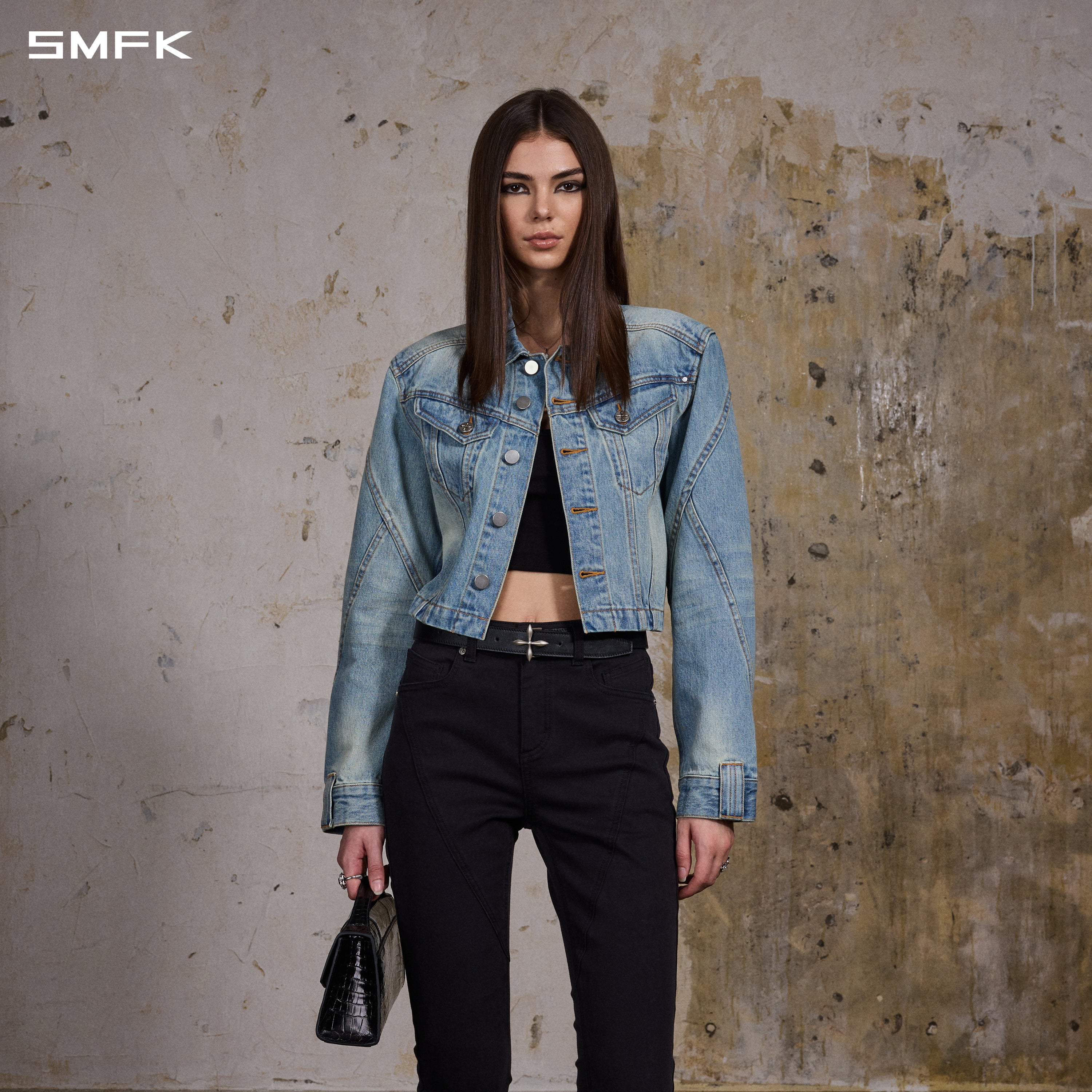 MIRAGE SHORT DENIM JACKET/COTTON SKY BLUE