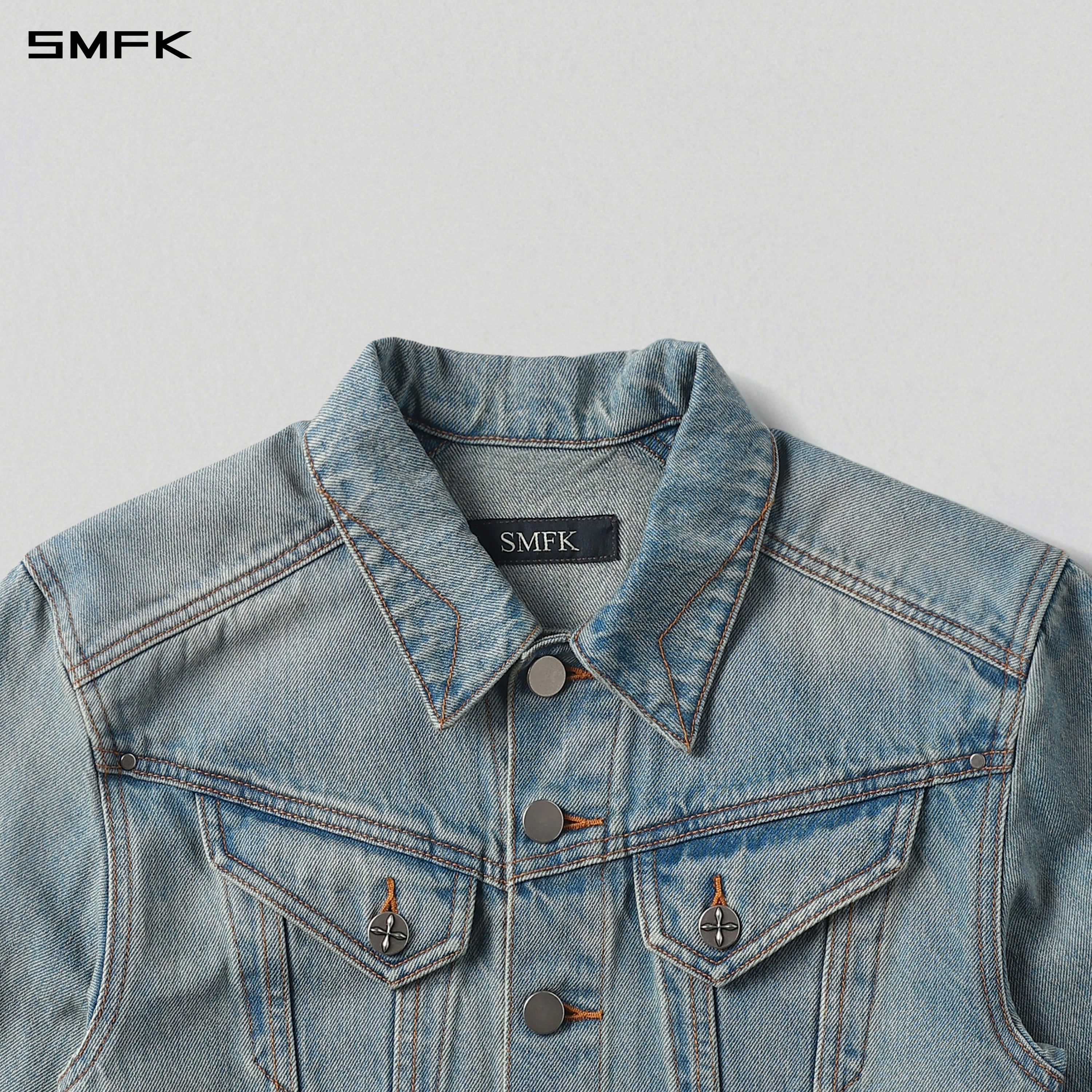 MIRAGE SHORT DENIM JACKET/COTTON SKY BLUE