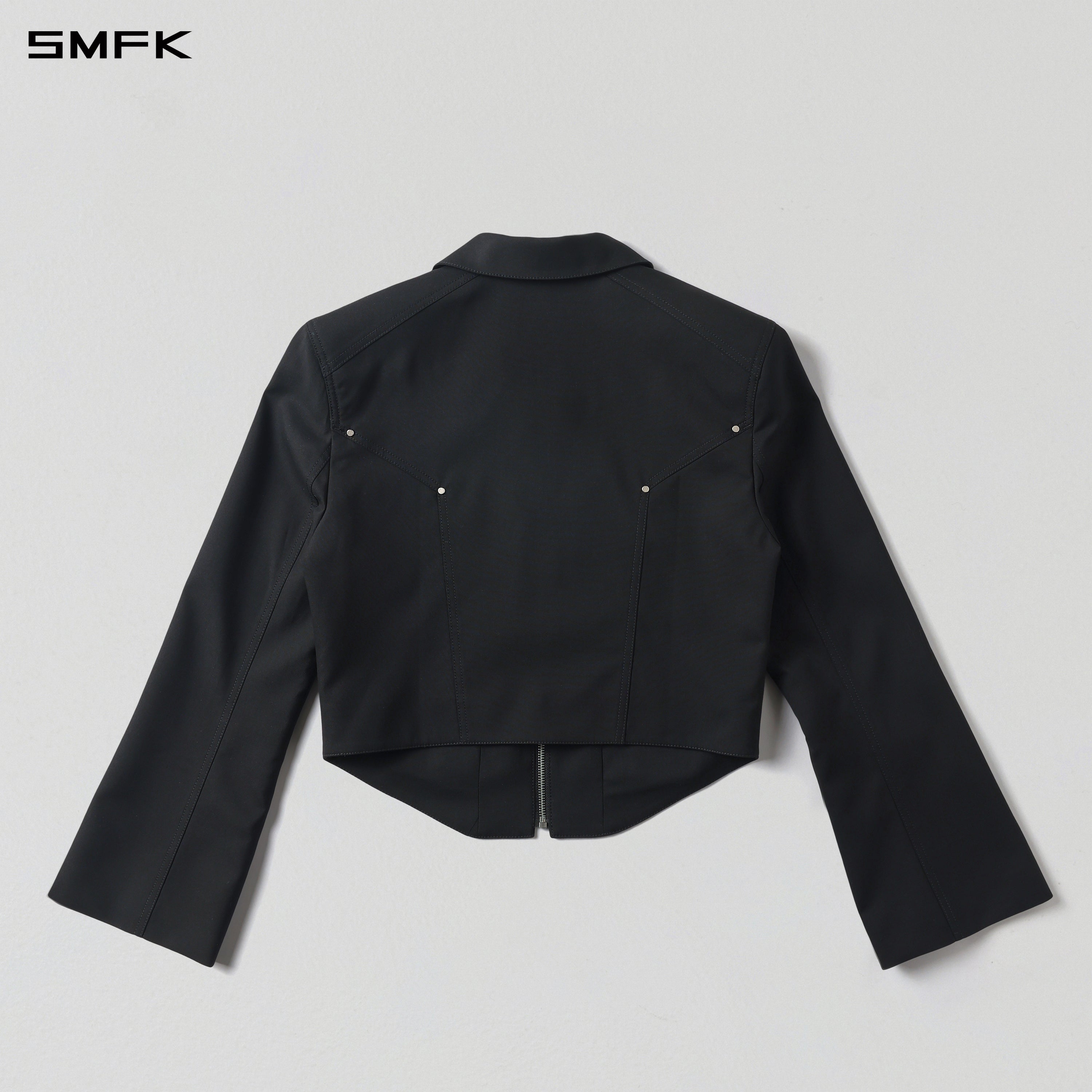 PERMANENT PRISM PREPPY JACKET /POLYESTER+RAYON+WOOL MIDNIGHT BLACK