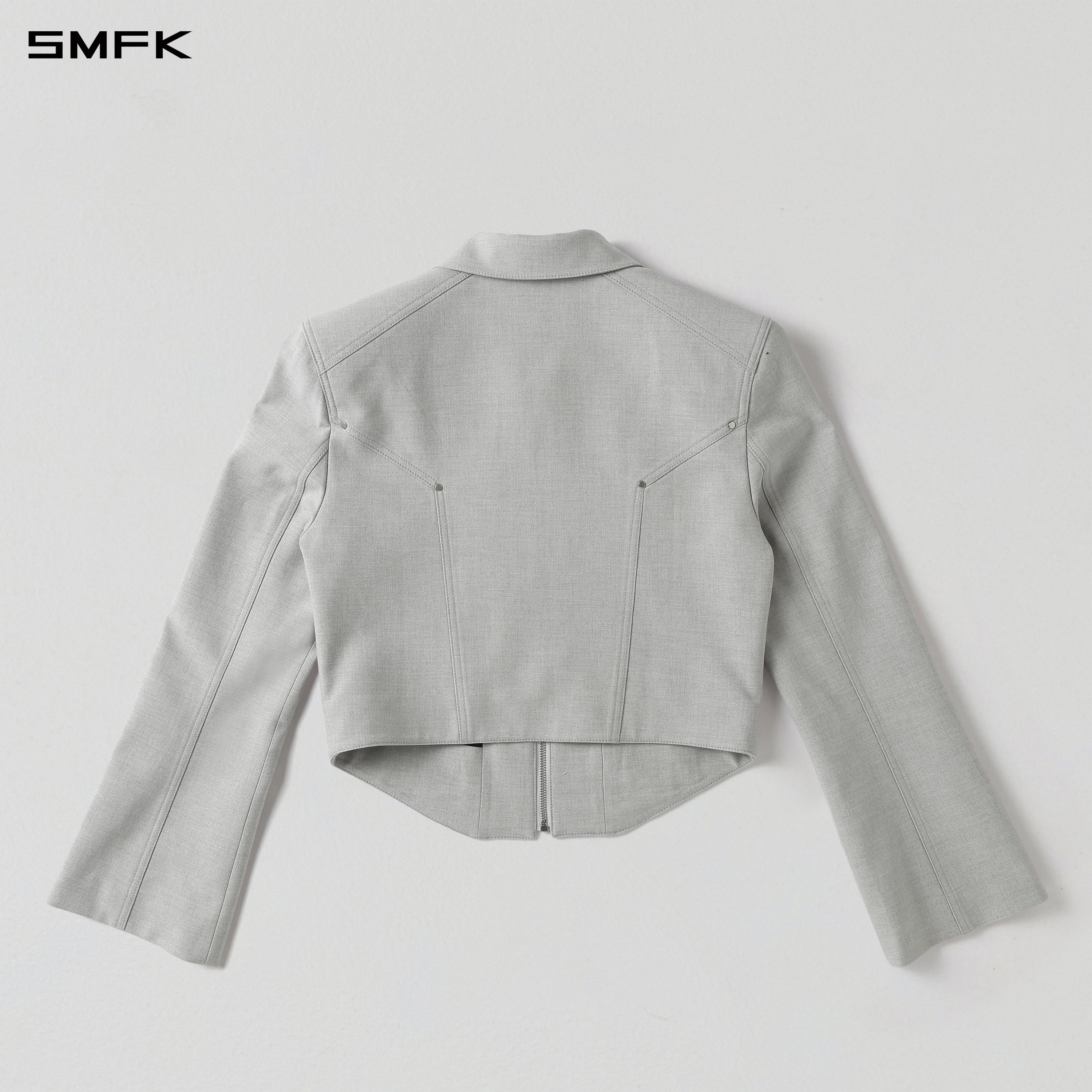 PERMANENT PRISM PREPPY JACKET /POLYESTER + RAYON + WOOL GLACIER GREY