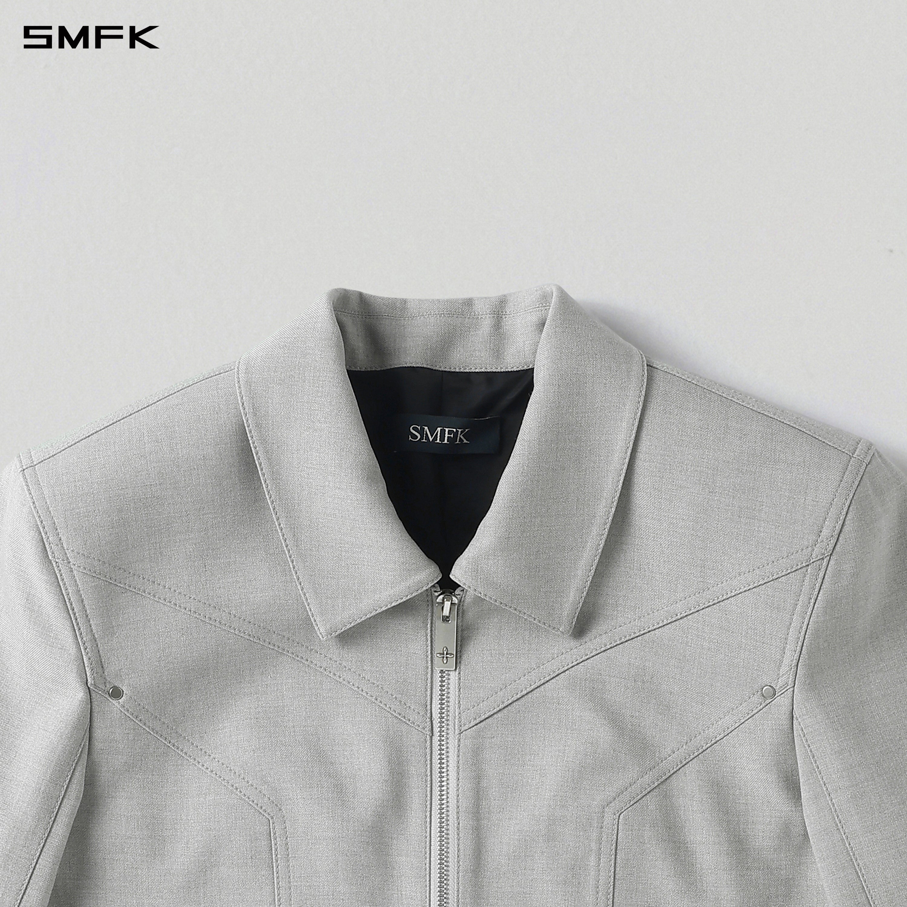 PERMANENT PRISM PREPPY JACKET /POLYESTER + RAYON + WOOL GLACIER GREY