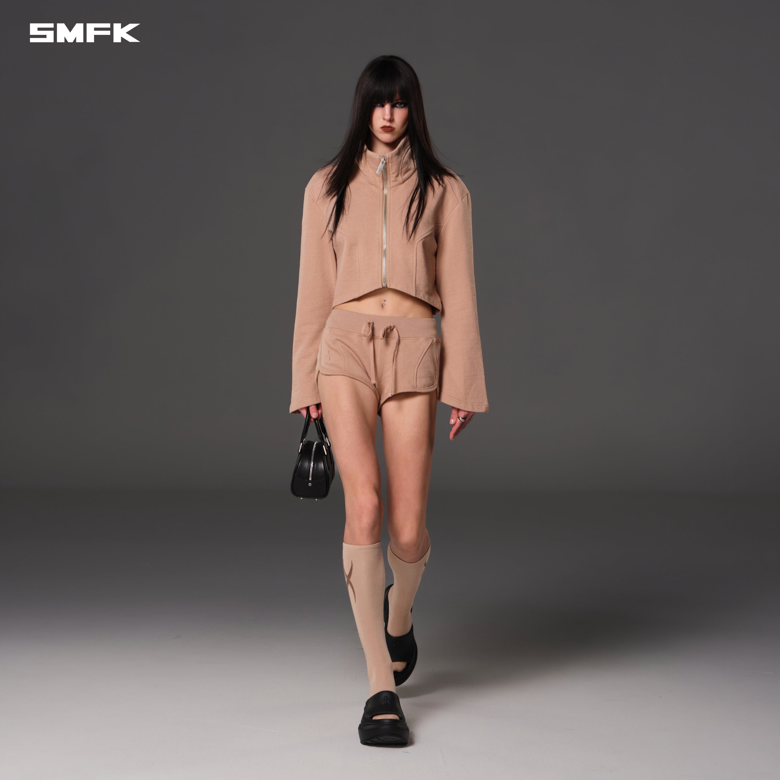 PERMANENT PRISM SHORT JACKET/COTTON WOOL SILK FRESH SKIN