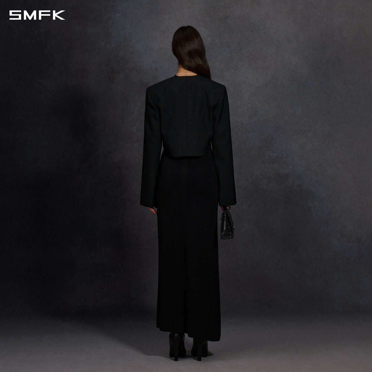 MIRAGE PRISM SHORT SEER JACKET/WOOL+POLYESTER MIDNIGHT BLACK