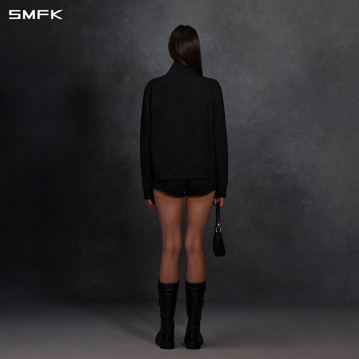 PERMANENT MODE LOOSE SPORTS JACKET- UNISEX/COTTON WILD BLACK
