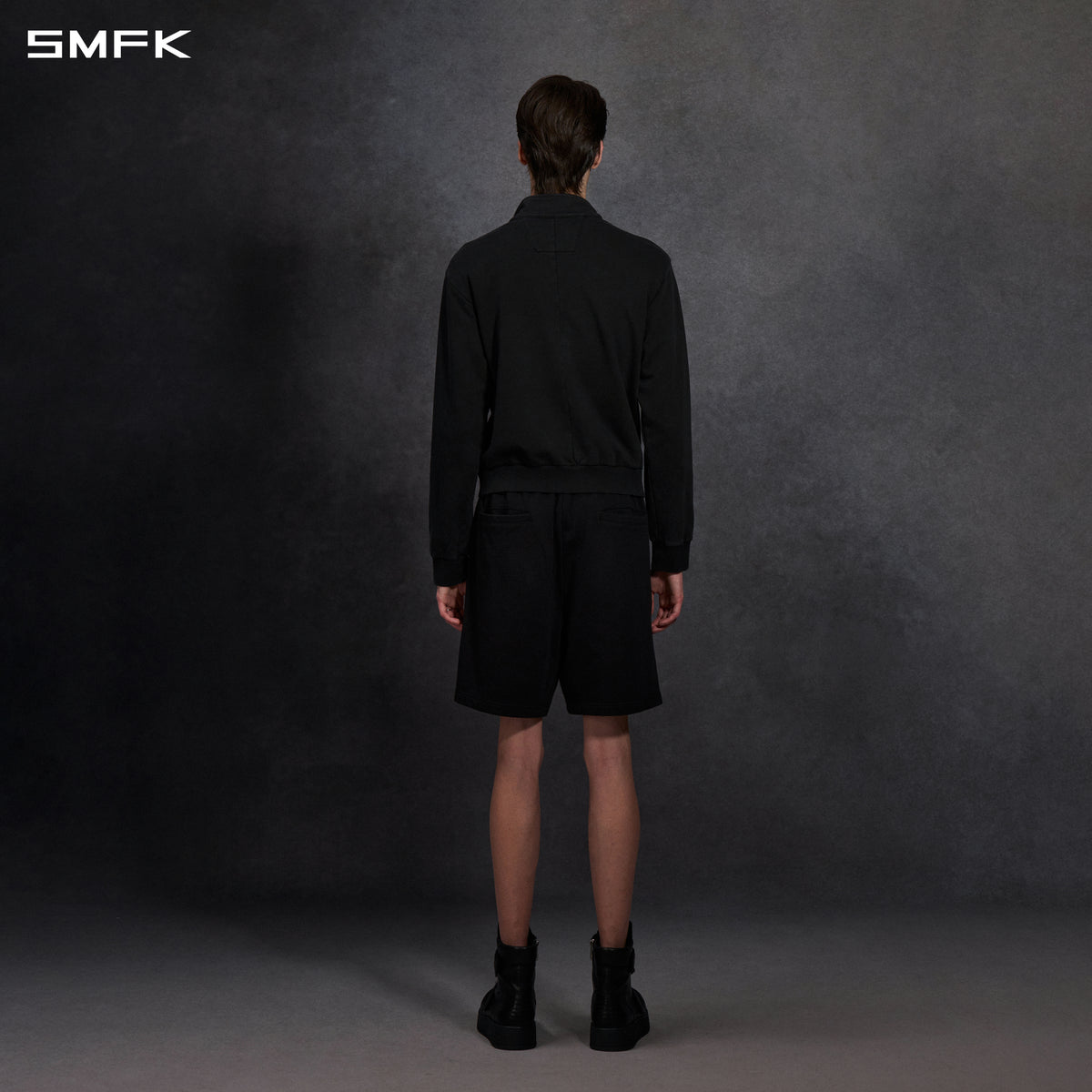 PERMANENT MODE LOOSE SPORTS JACKET- UNISEX/COTTON WILD BLACK