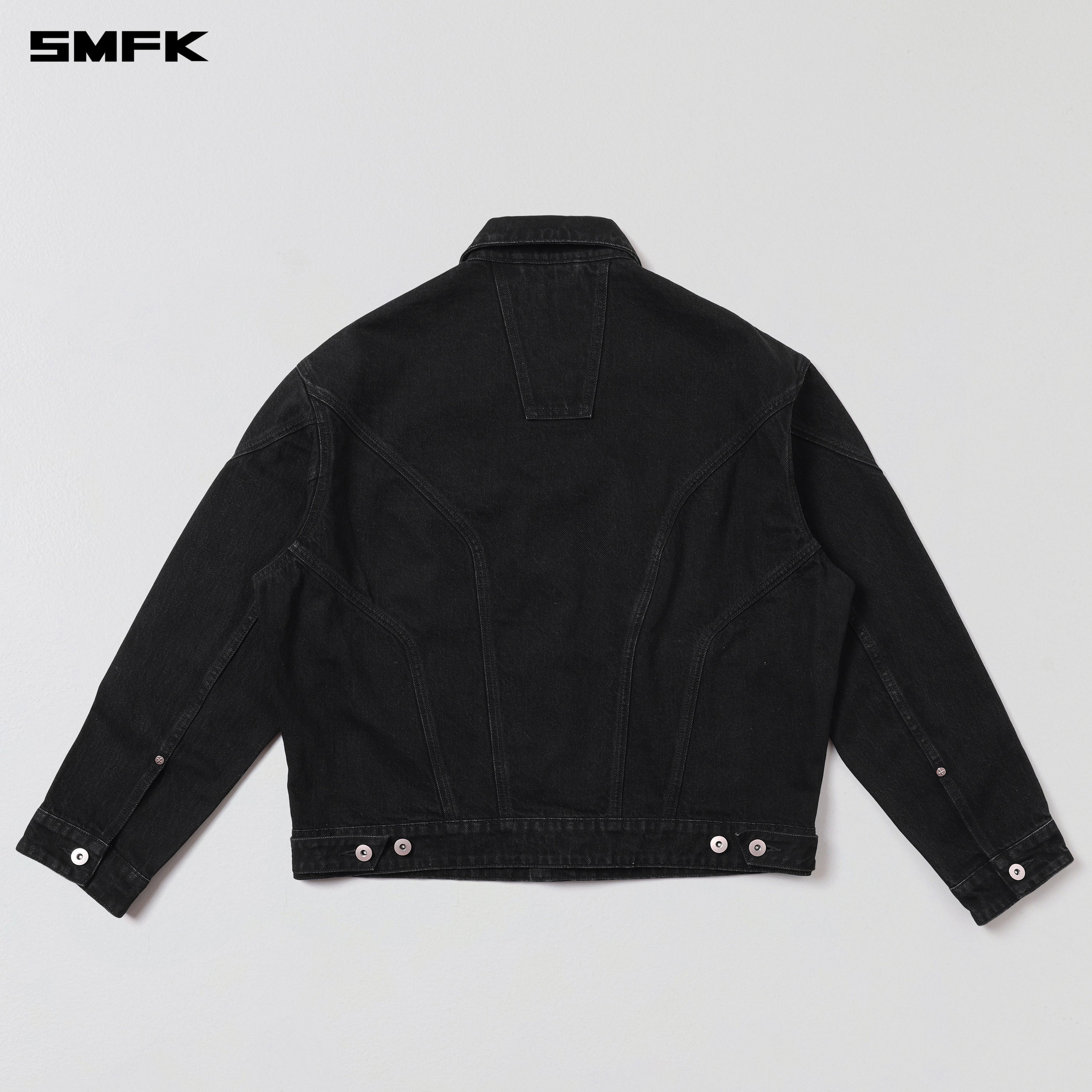WILD MIRAGE LOOSE DENIM JACKET/COTTON WILD BLACK