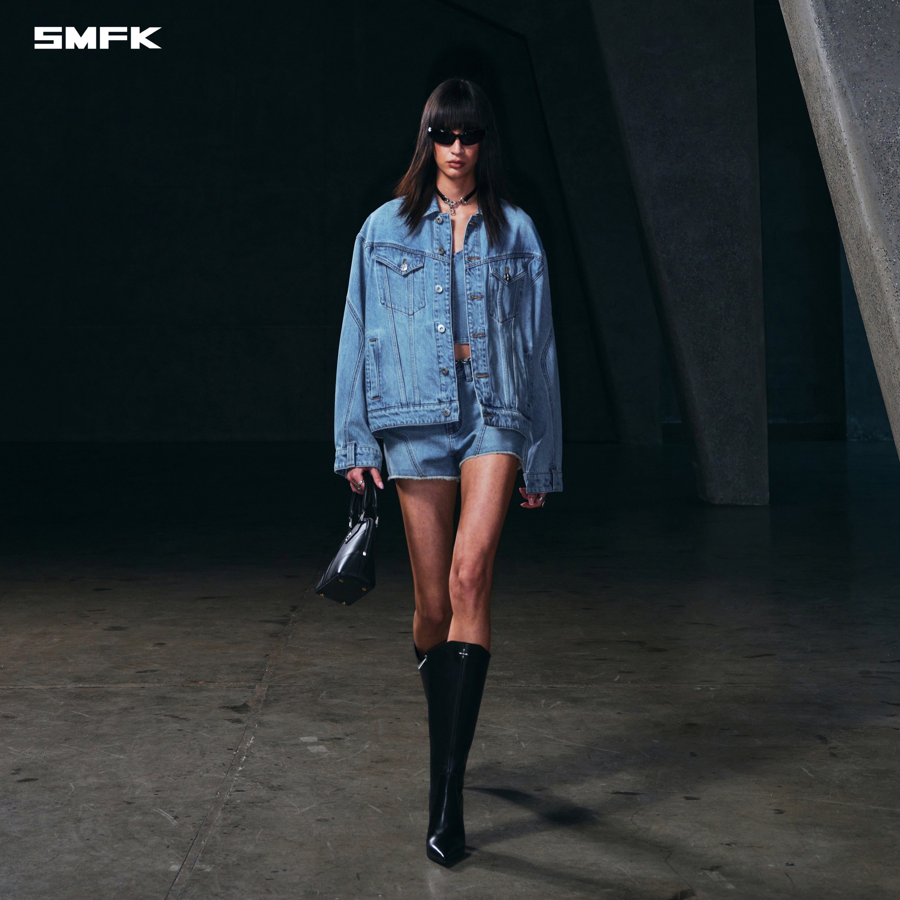 WILD MIRAGE LOOSE DENIM JACKET/COTTON WILD BLUE