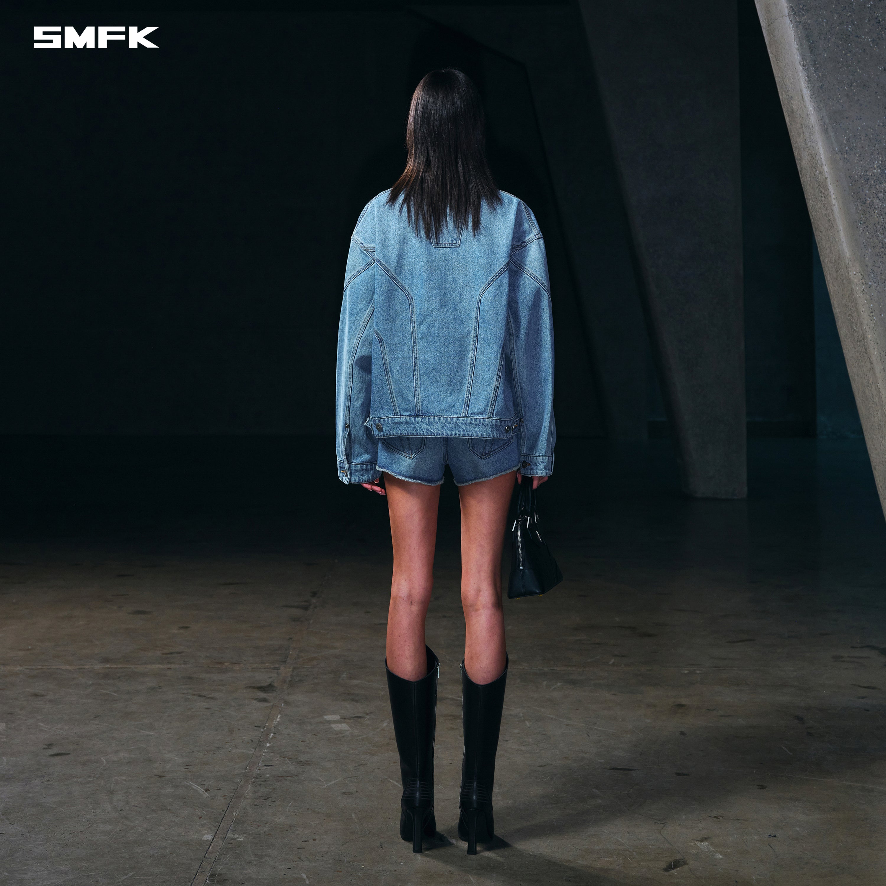 WILD MIRAGE LOOSE DENIM JACKET/COTTON WILD BLUE