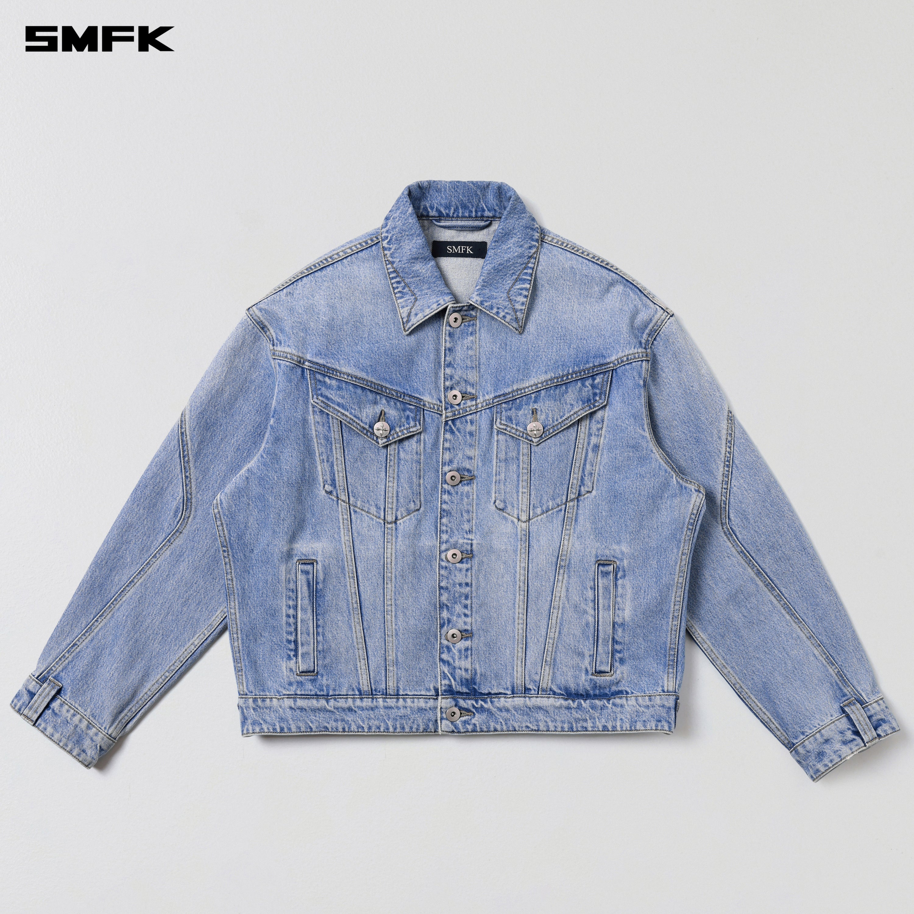 WILD MIRAGE LOOSE DENIM JACKET/COTTON WILD BLUE