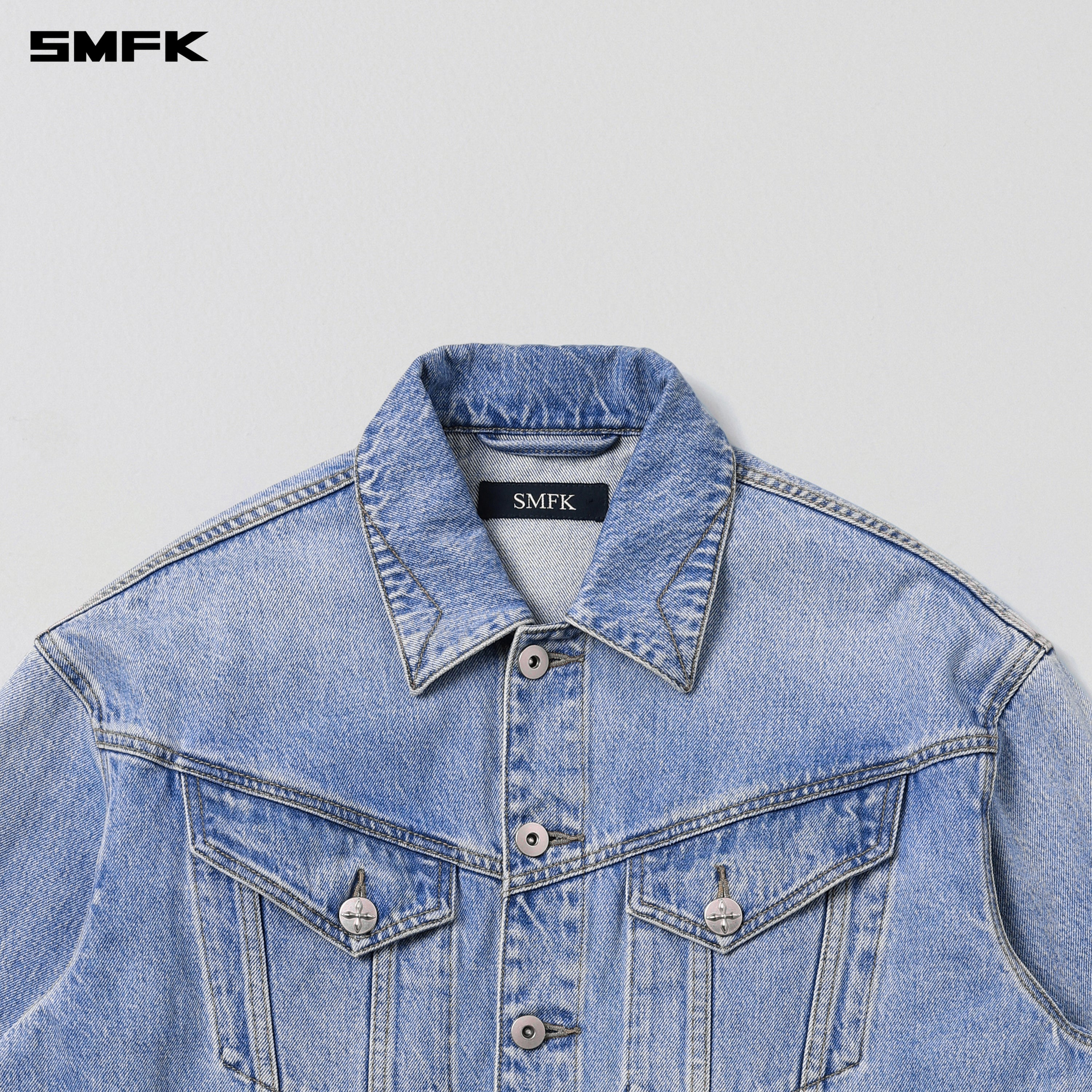 WILD MIRAGE LOOSE DENIM JACKET/COTTON WILD BLUE