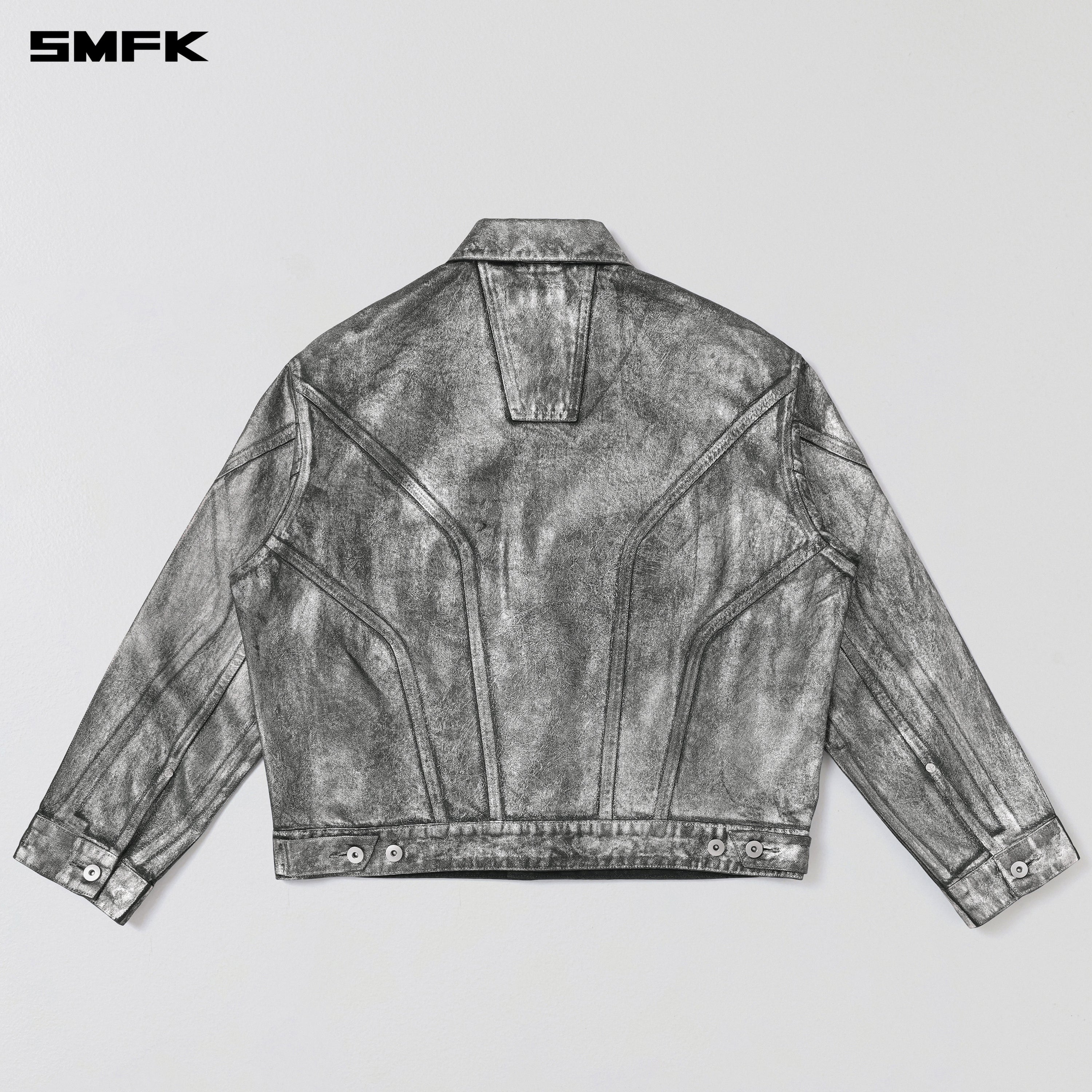 WILD MIRAGE LOOSE DENIM JACKET/COTTON SILVER NEBULA