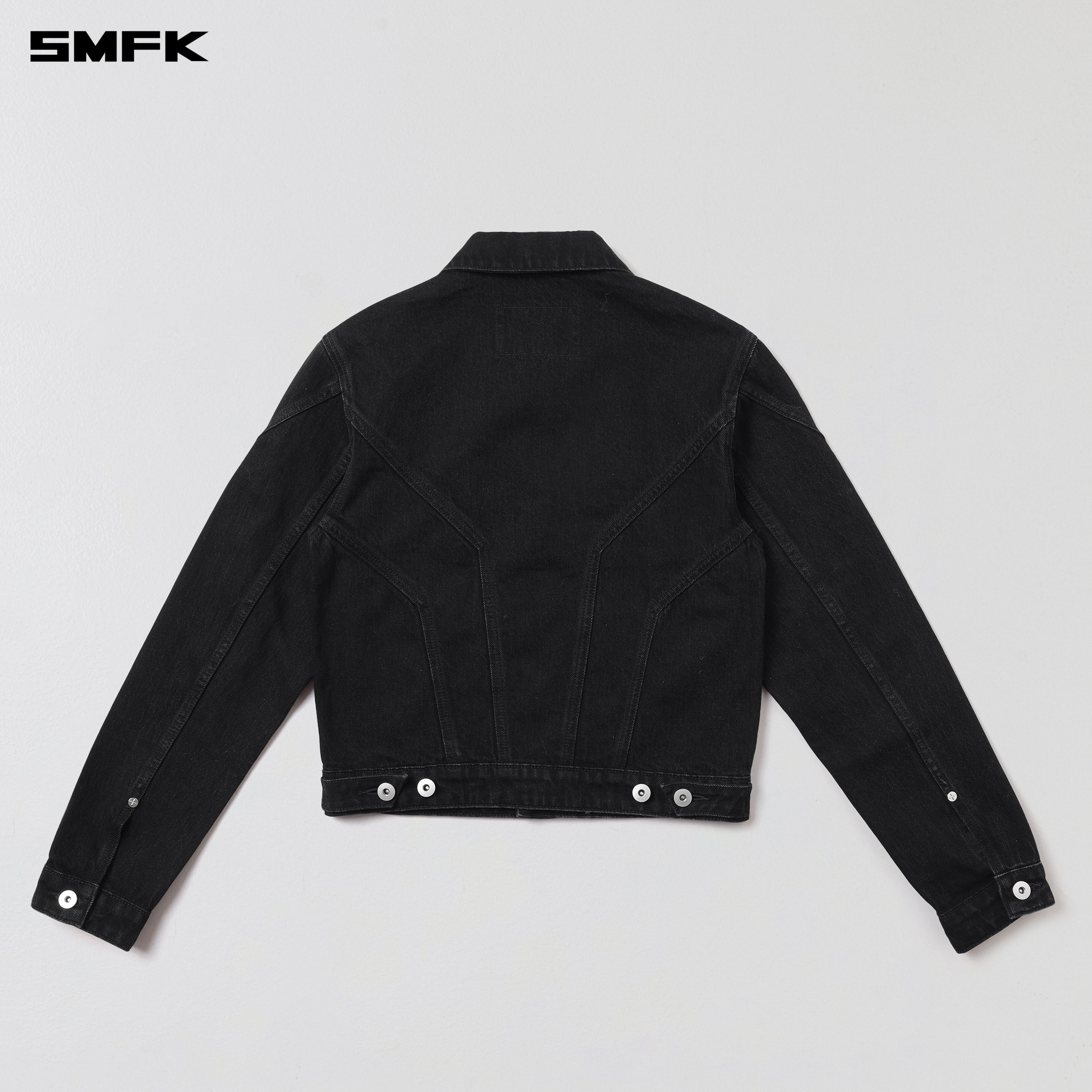 WILD MIRAGE SLIM DENIM JACKET/COTTON WILD BLACK