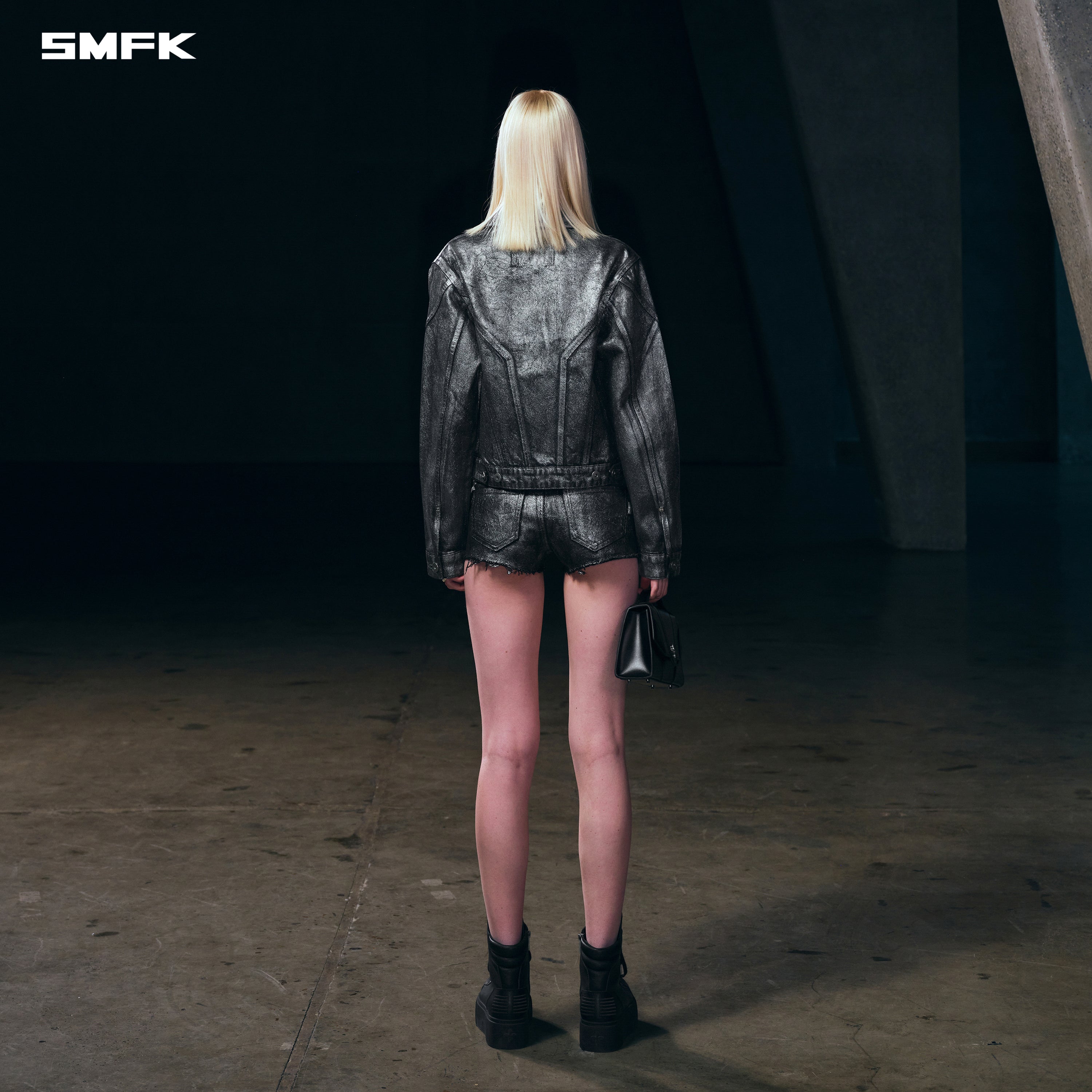 WILD MIRAGE SLIM DENIM JACKET/COTTON SILVER NEBULA