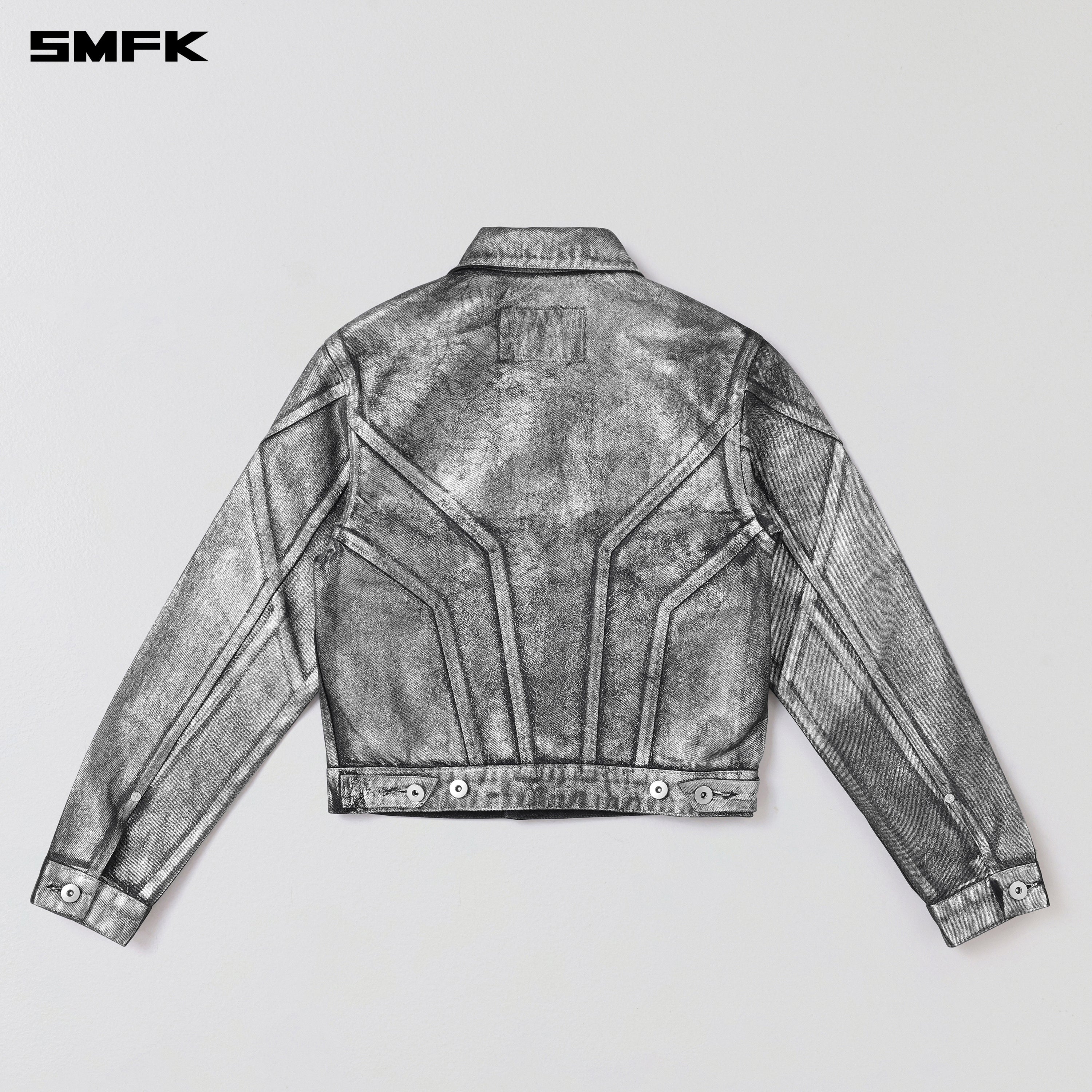 WILD MIRAGE SLIM DENIM JACKET/COTTON SILVER NEBULA