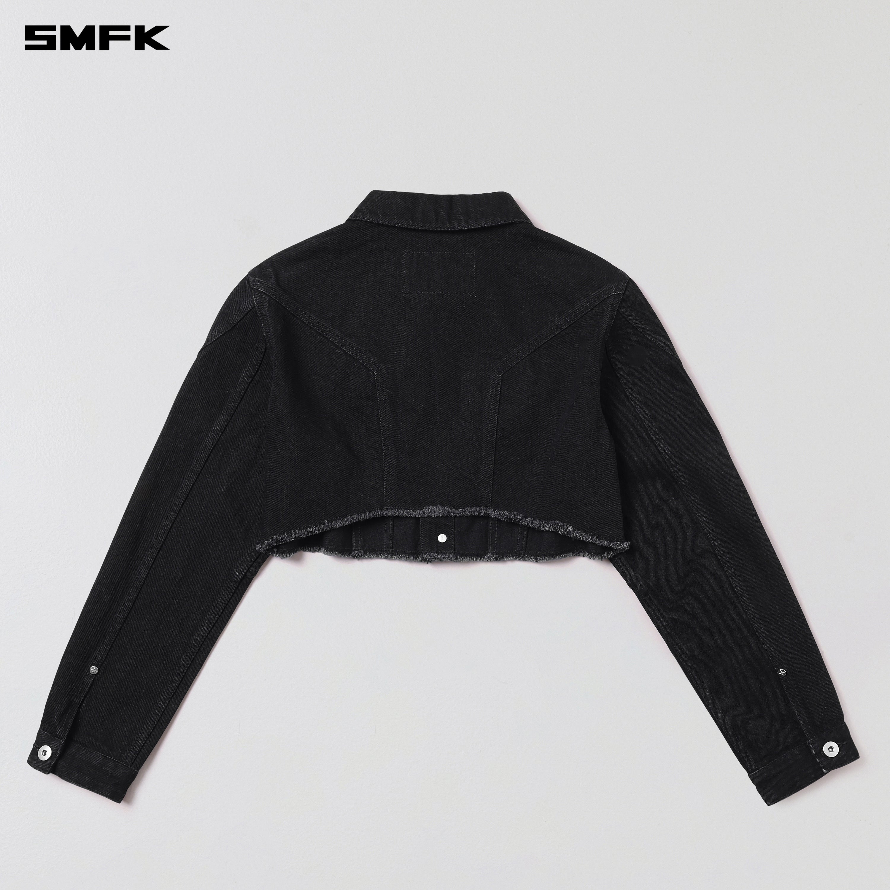 WILD MIRAGE HORT DENIM JACKET/COTTON WILD BLACK