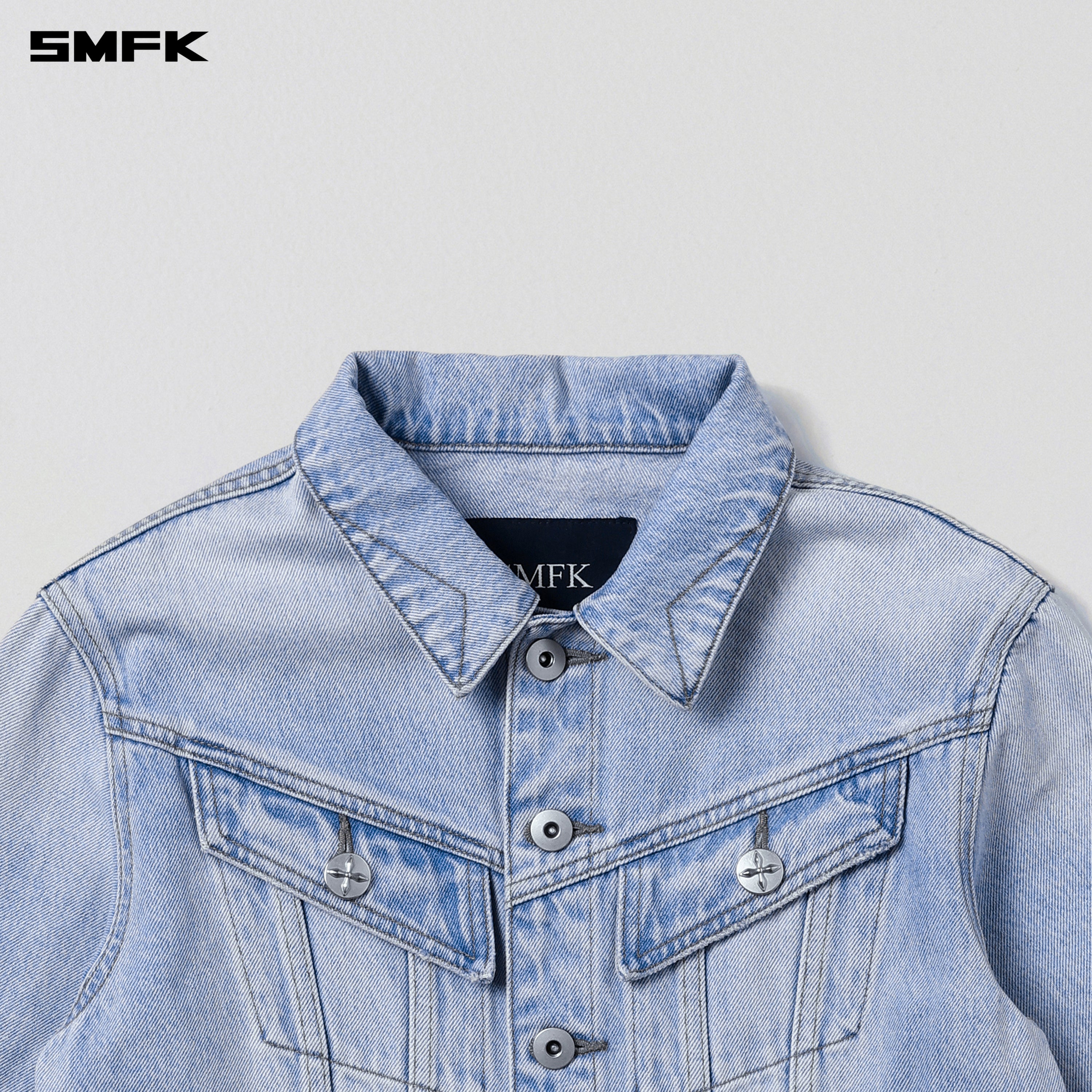 WILD MIRAGE HORT DENIM JACKET/COTTON WILD SKY BLUE