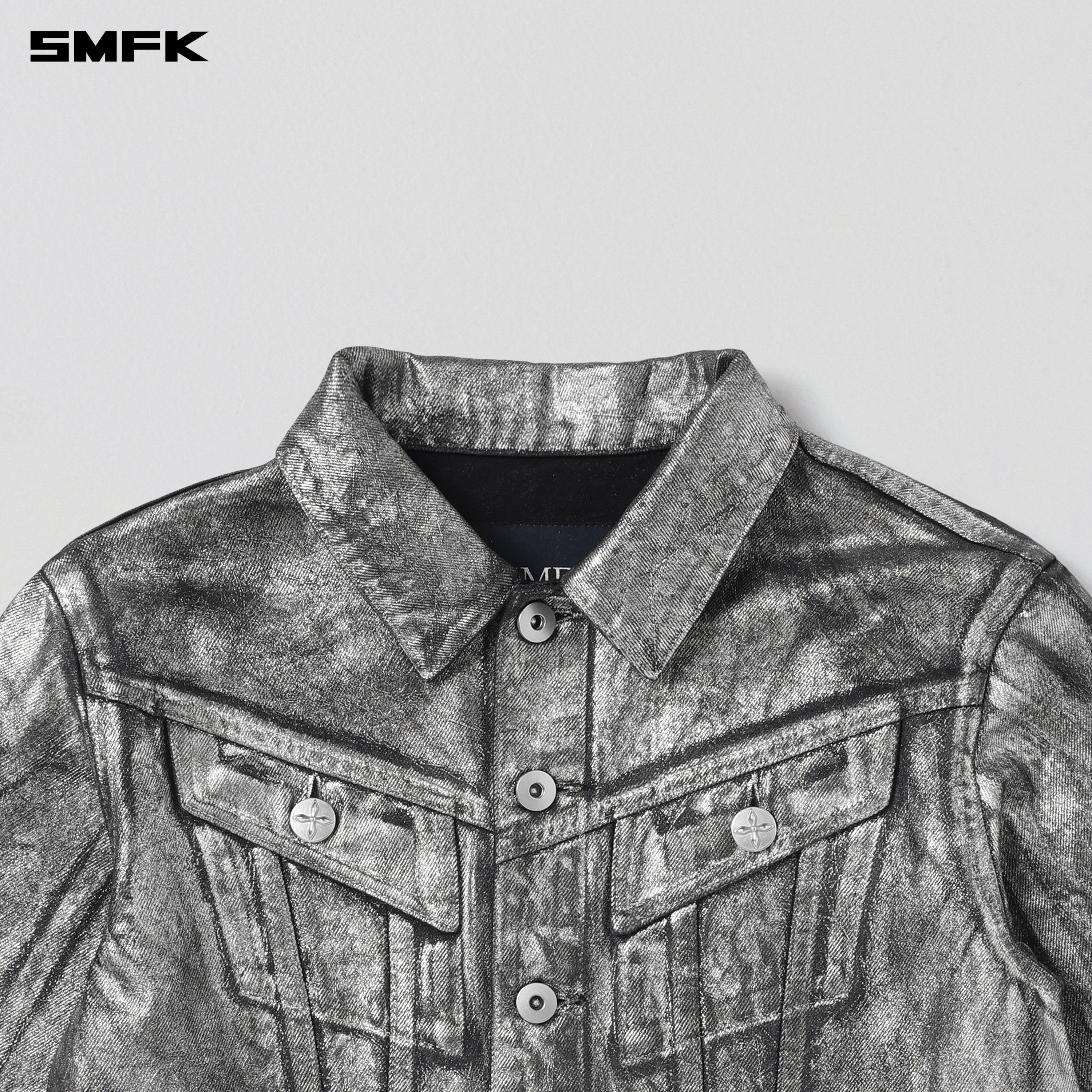 WILD MIRAGE HORT DENIM JACKET/COTTON SILVER NEBULA