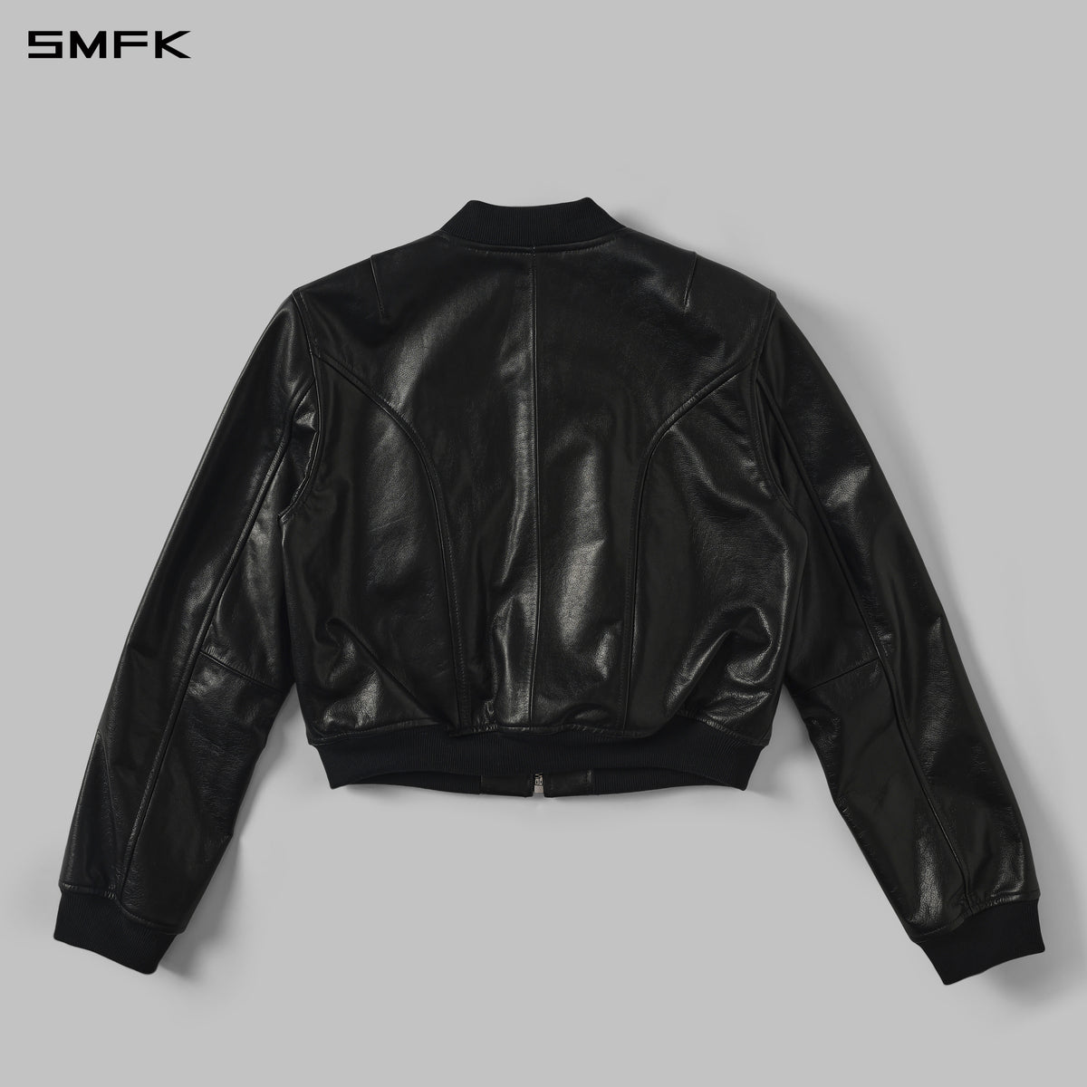 PERMANENT PRISM SLIM LEATHER VARSITY JACKET/SOFT WAX CALF LEATHER/U MIDNIGHT BLACK