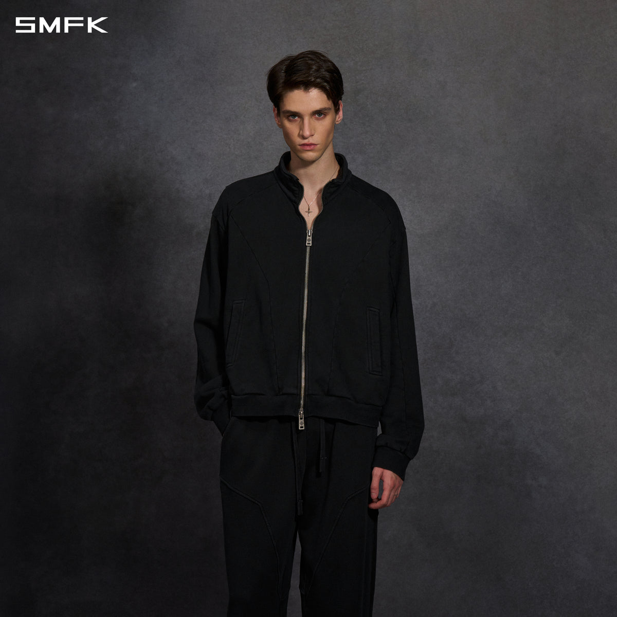 MYTH AEOLUS EVOLVE MASSIVE COLLAR JACKET /COLD DYE/U COLD DYE BLACK