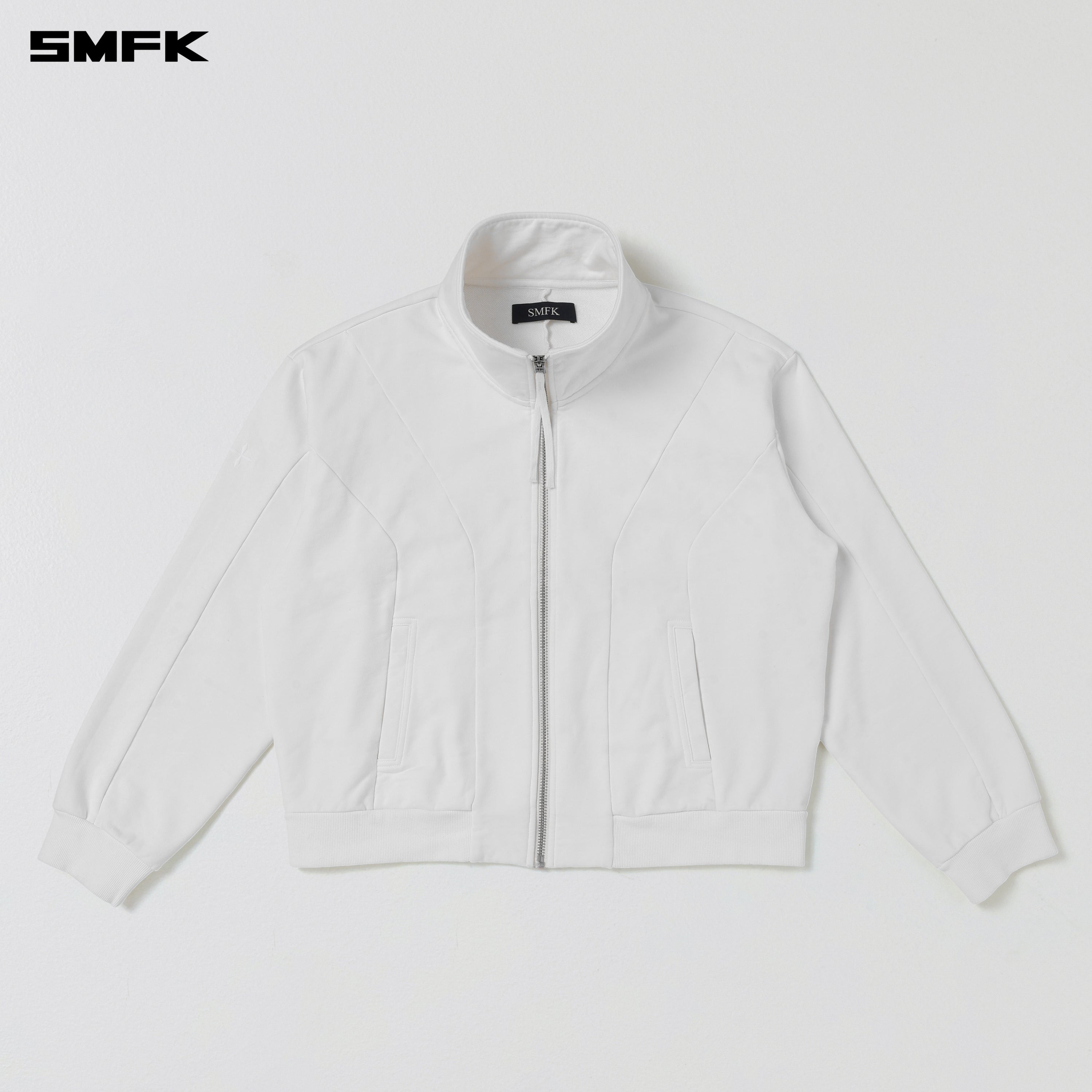 VINTAGE MUSE LOOSE ZIPPER SPORTS JACKET/COTTON CLOUD WHITE