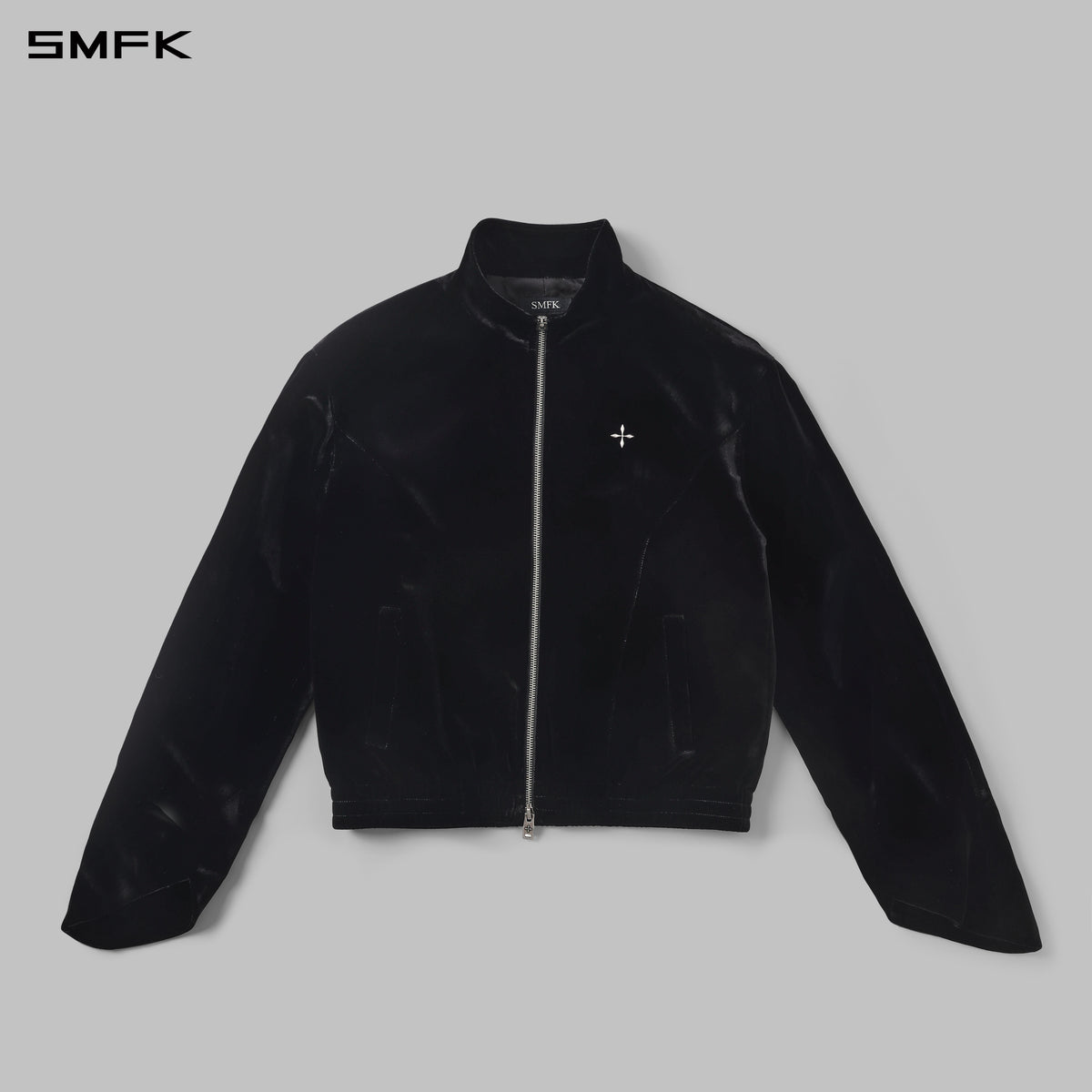 MYTH AEOLUS SYMMETRY VELVET TRAINING JACKET /SILK VELVET/U BLACK VELVET