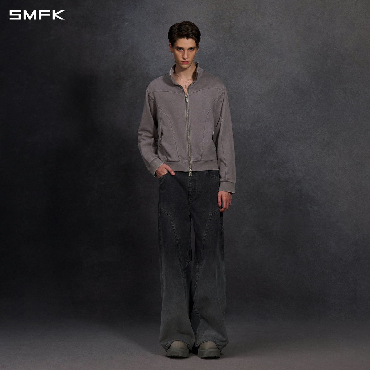 MYTH AEOLUS EVOLVE SLIM COLLAR JACKET /COLD DYE/U COLD DYE GREY