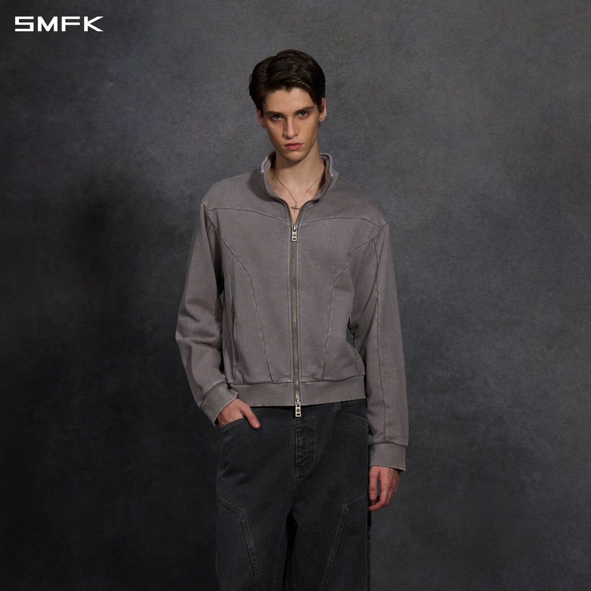 MYTH AEOLUS EVOLVE SLIM COLLAR JACKET /COLD DYE/U COLD DYE GREY