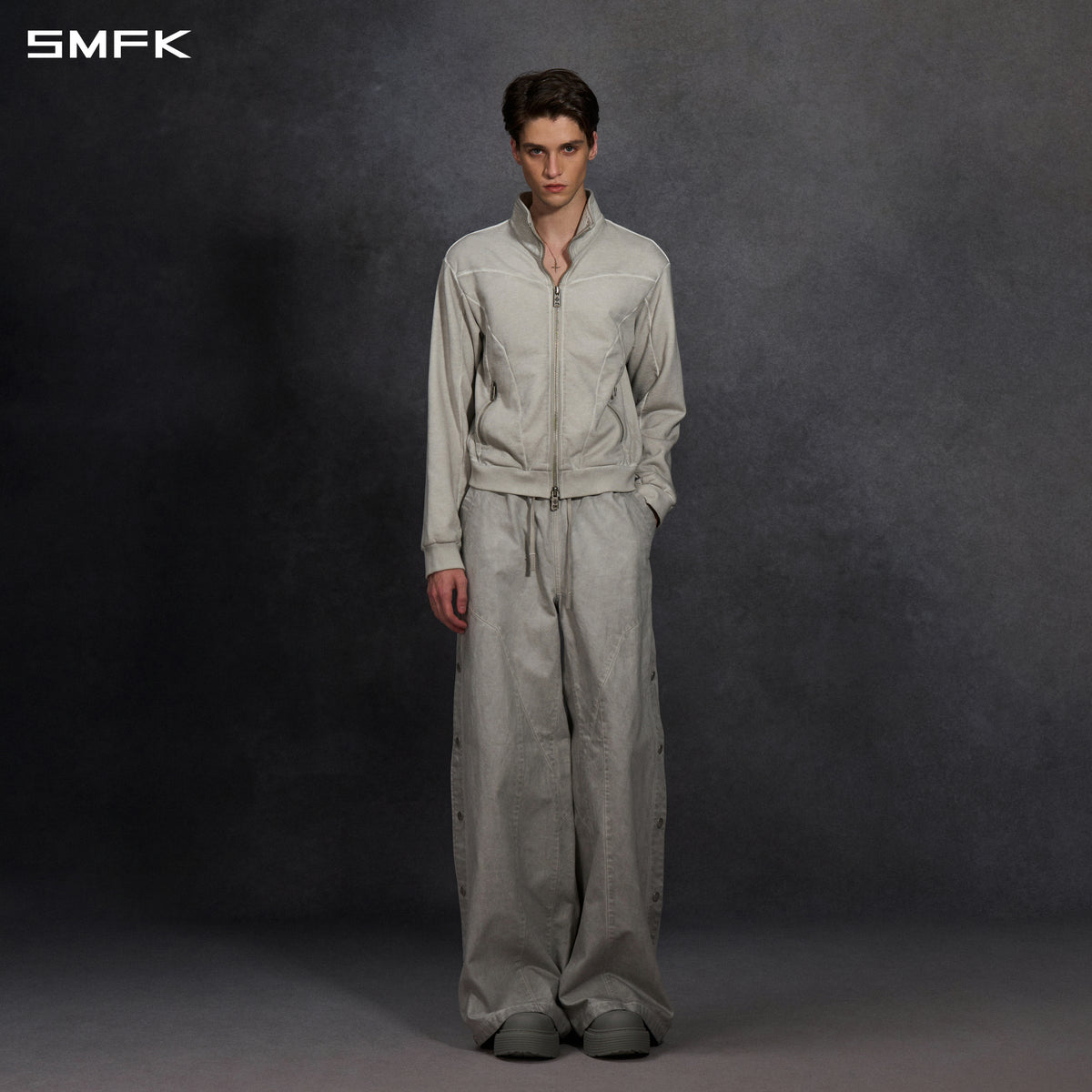MYTH AEOLUS EVOLVE SLIM COLLAR JACKET /COLD DYE/U CLOUD GREY