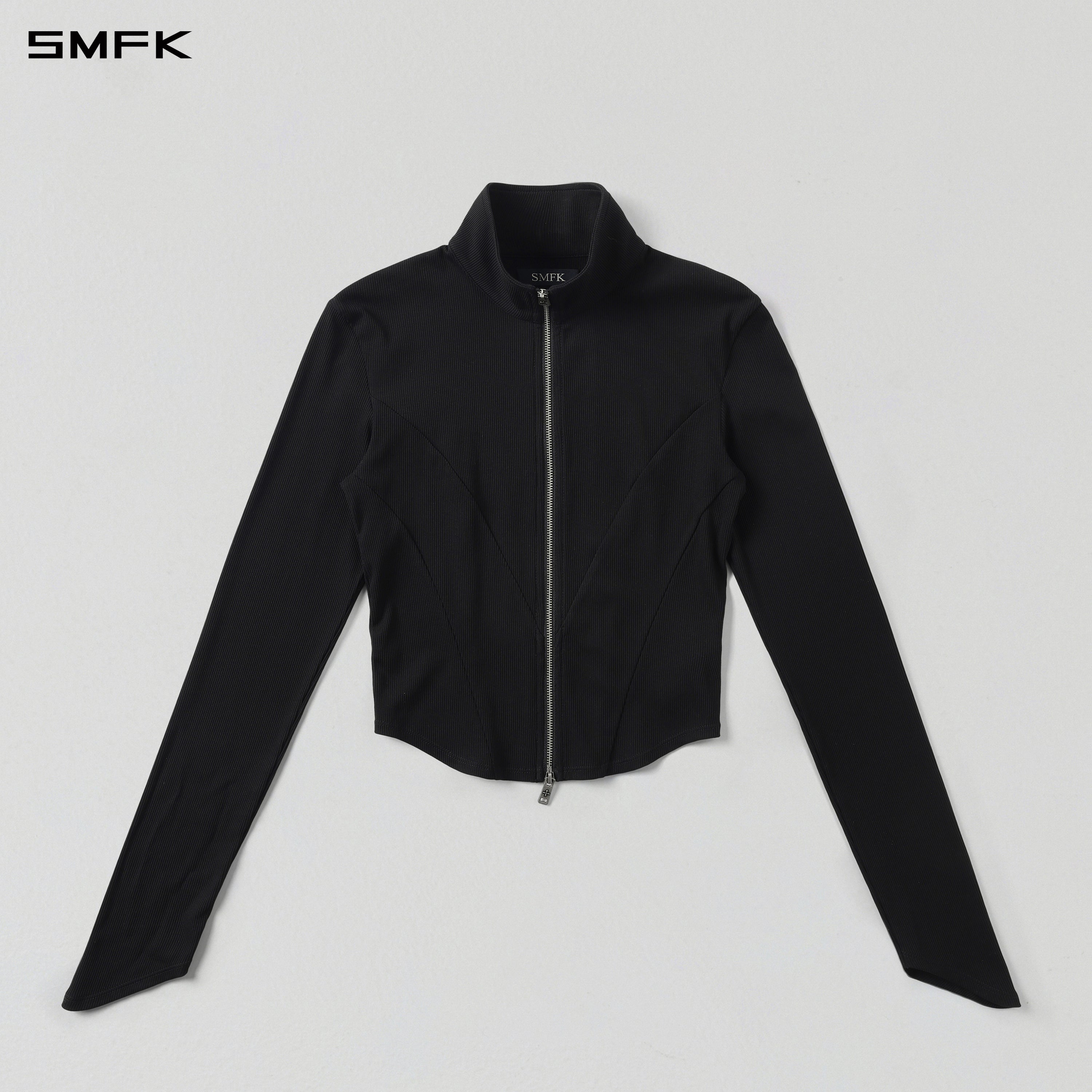 VINTAGE AEOLUS EVENING SLIM ZIP JACKET/SLIK+COTTON/W WILD BLACK