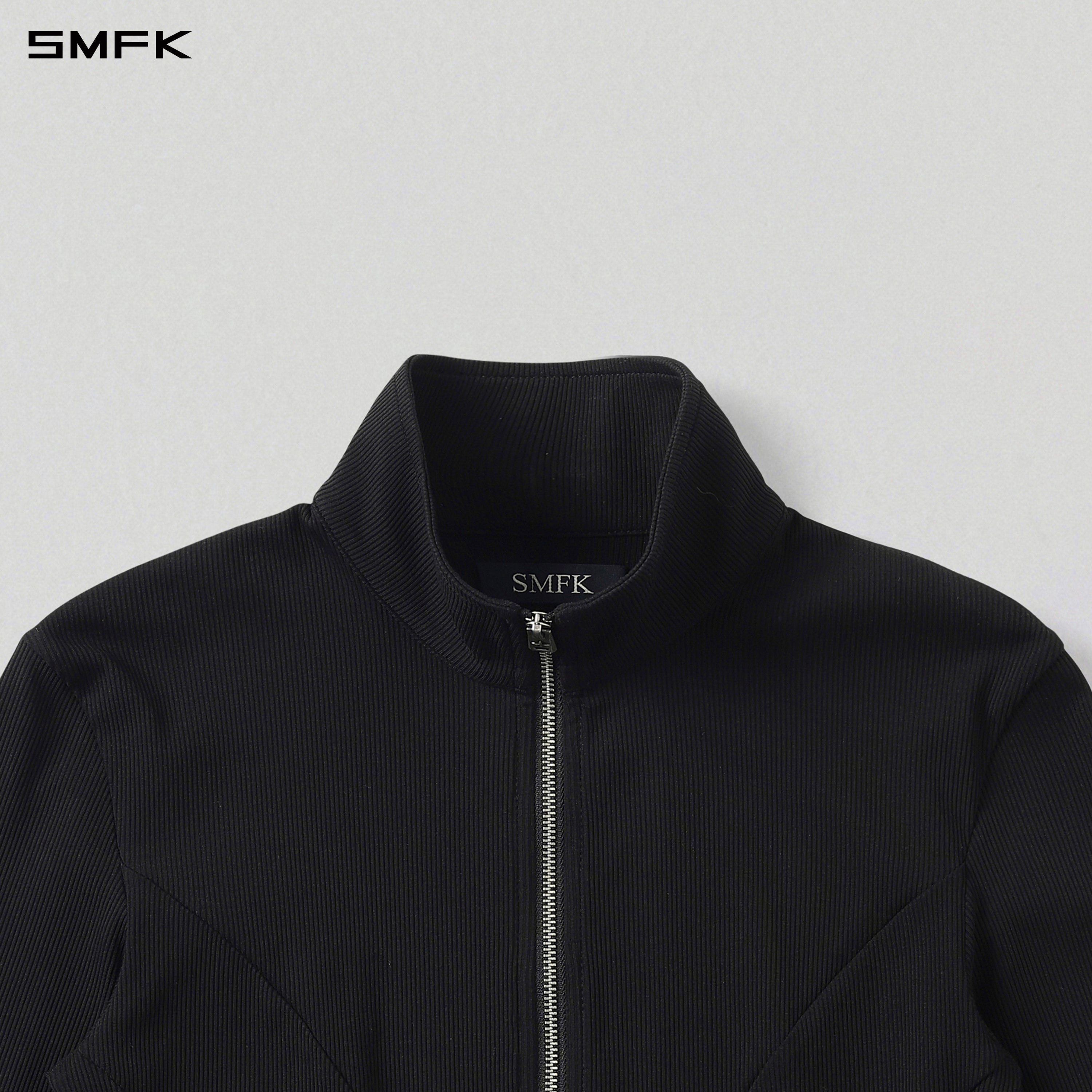 VINTAGE AEOLUS EVENING SLIM ZIP JACKET/SLIK+COTTON/W WILD BLACK