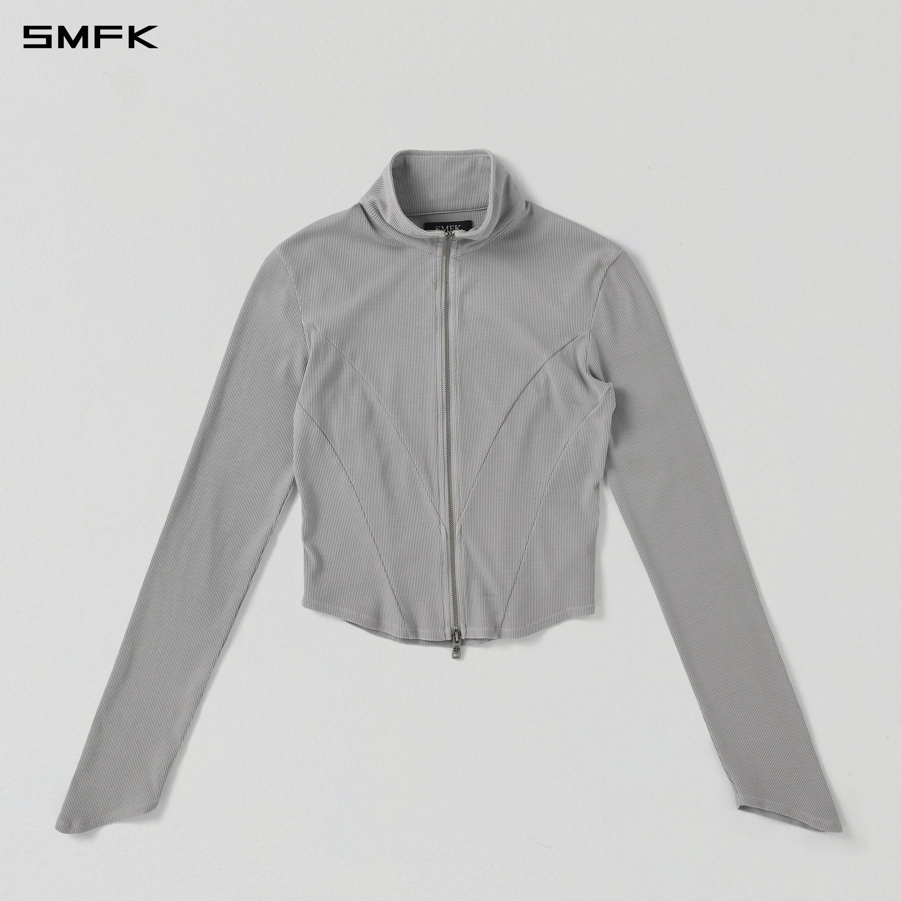 VINTAGE AEOLUS EVENING SLIM ZIP JACKET/SLIK+COTTON/W GLACIER GREY