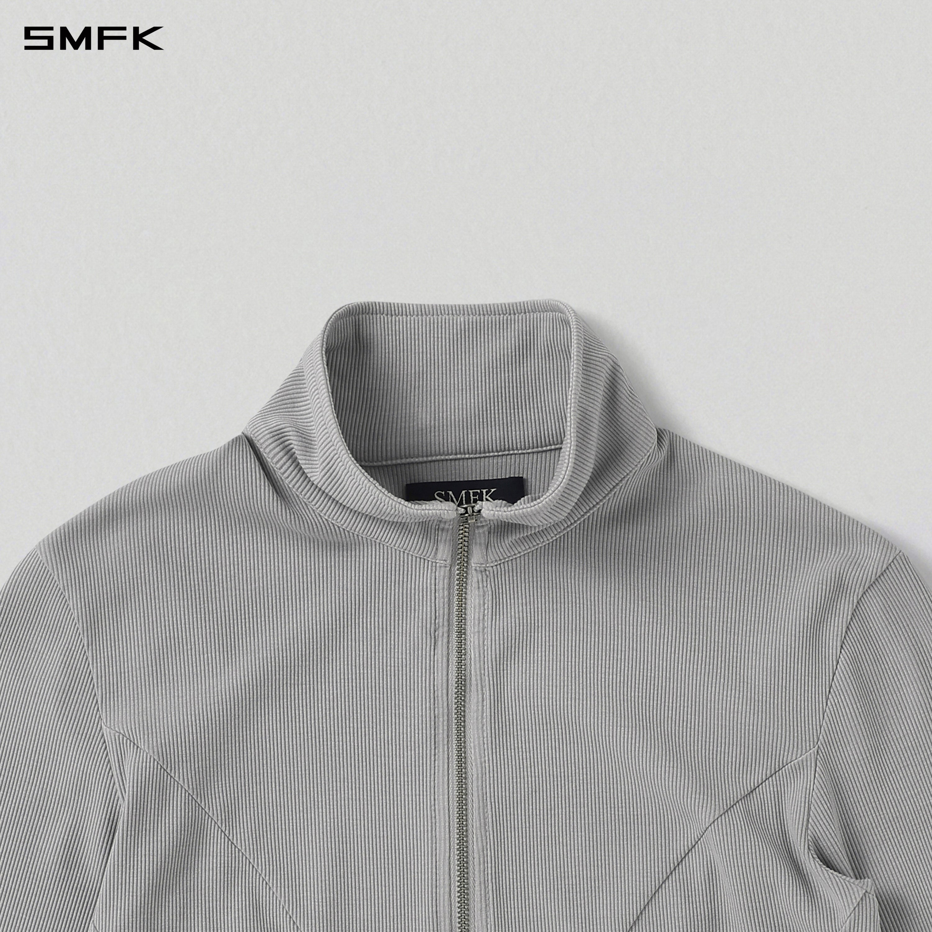 VINTAGE AEOLUS EVENING SLIM ZIP JACKET/SLIK+COTTON/W GLACIER GREY