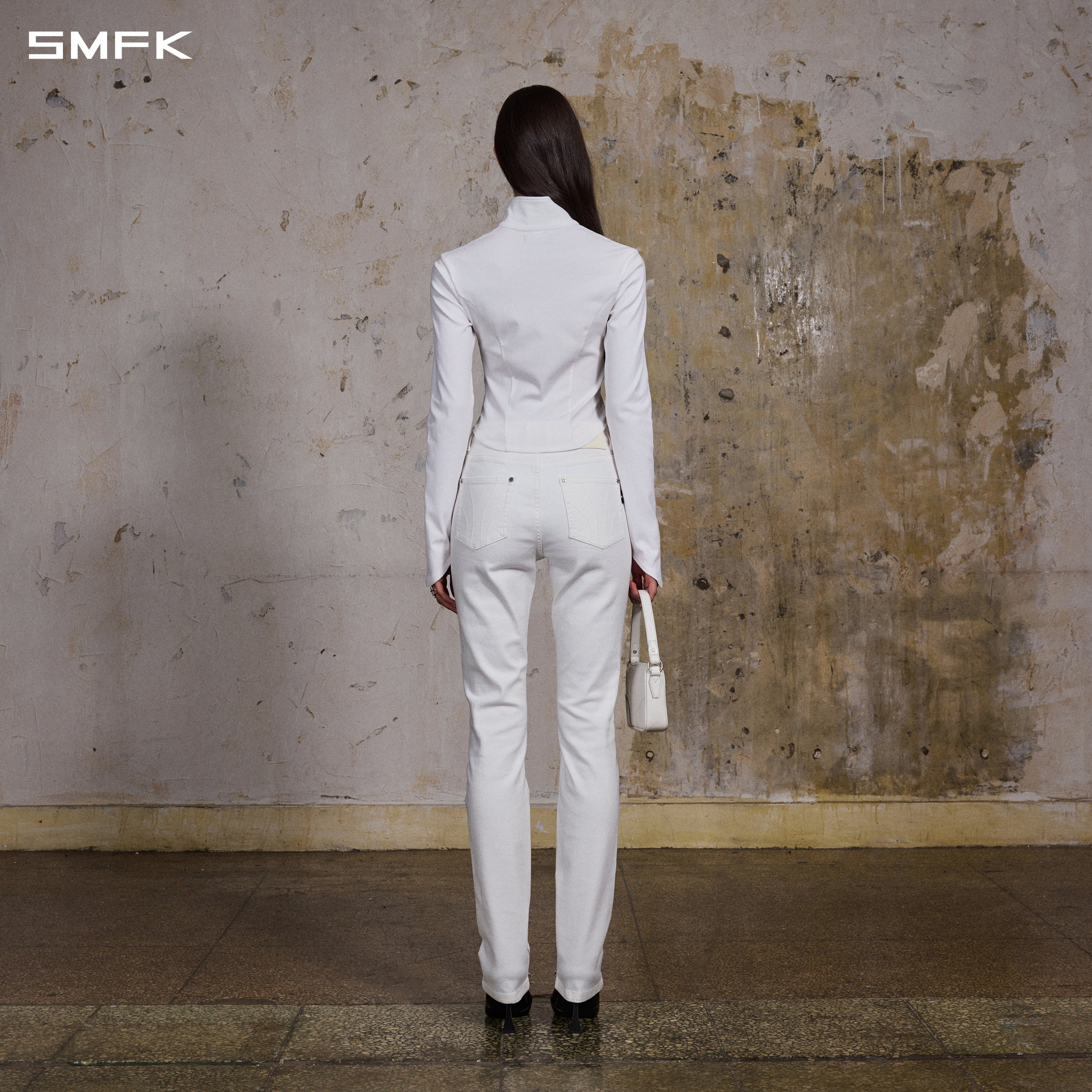 VINTAGE AEOLUS EVENING SLIM ZIP JACKET/SLIK+COTTON/W CLOUD WHITE