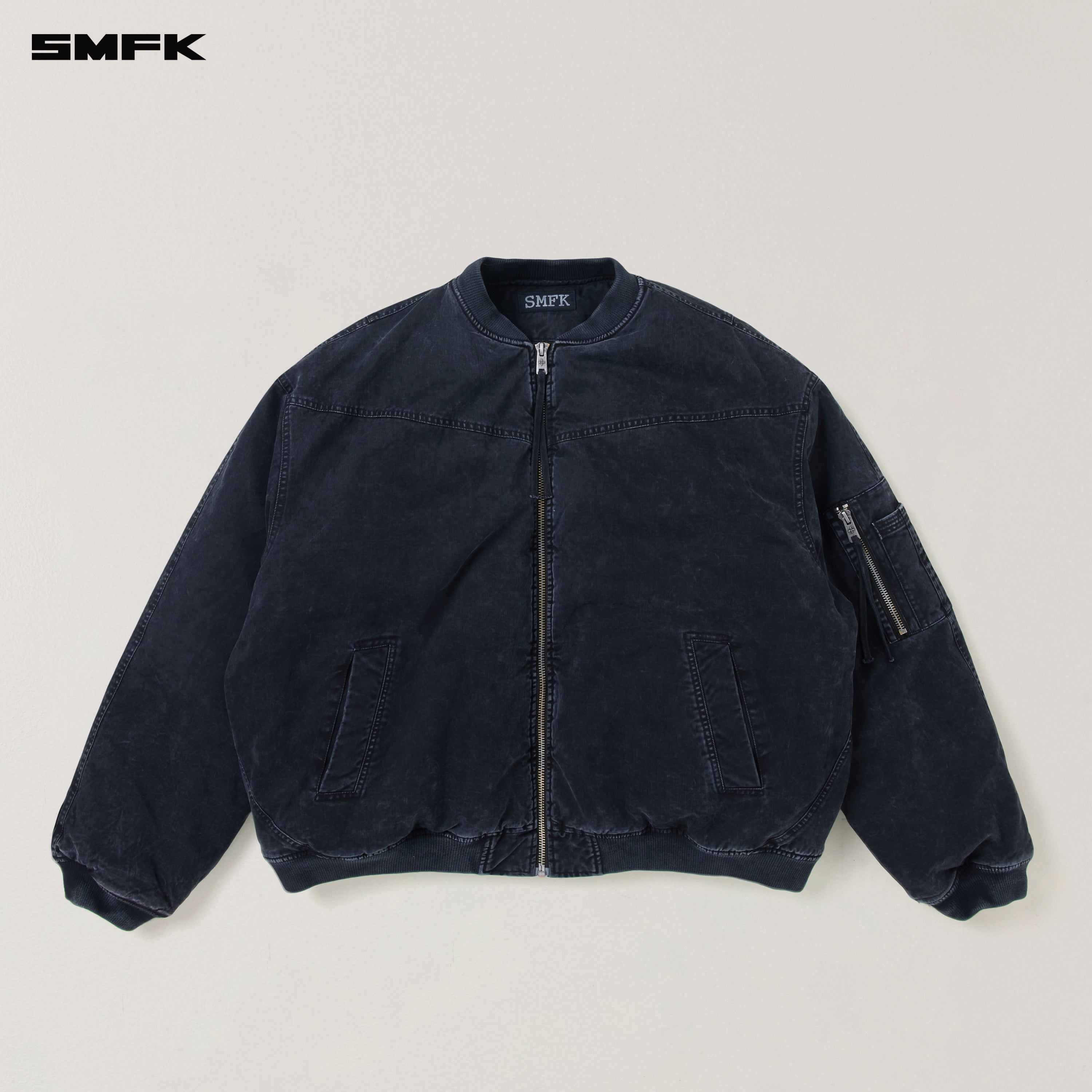 VINTAGE VANISH STORM DYE MASSIVE PILOT JACKET/STONE WASH VANISH BLACK