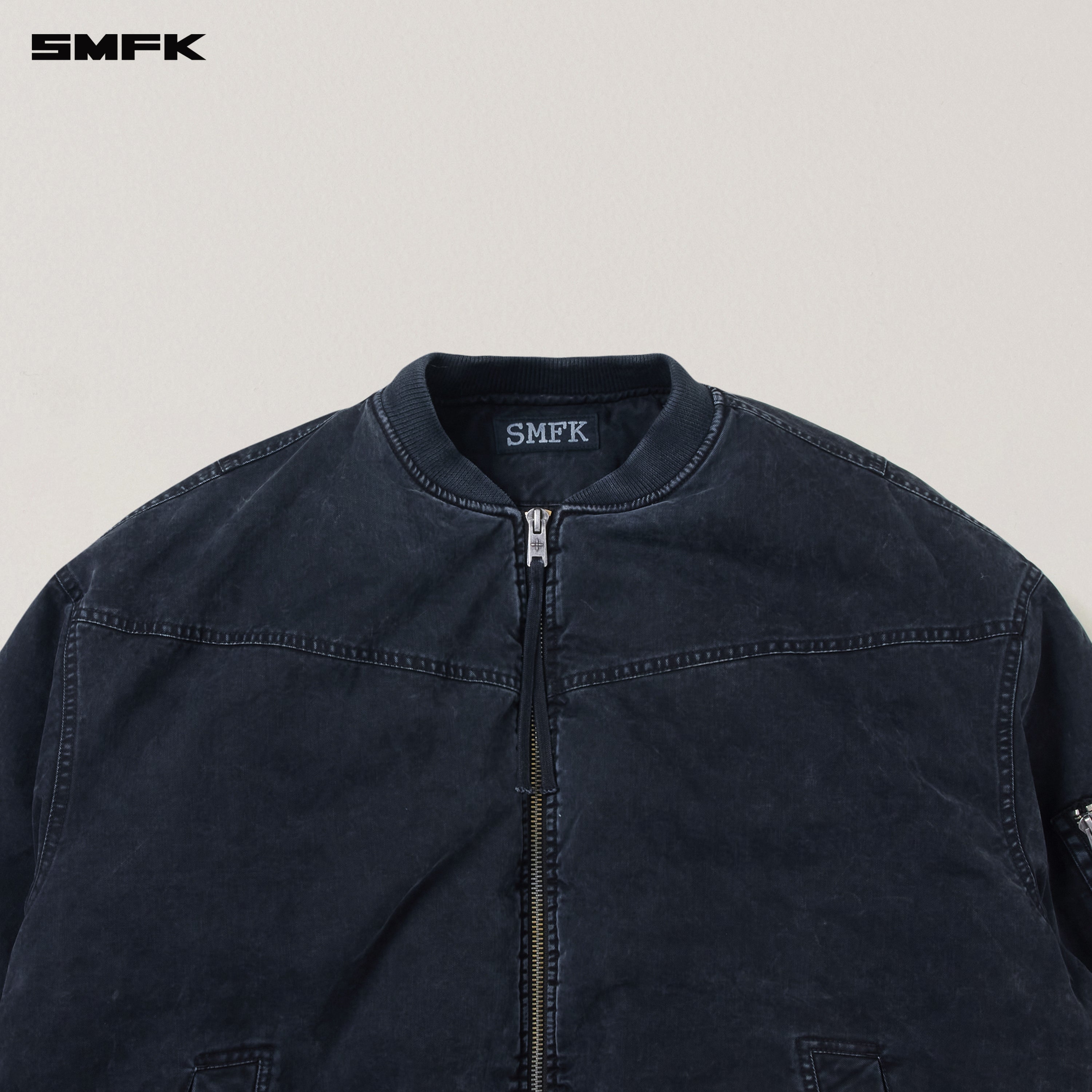 VINTAGE VANISH STORM DYE MASSIVE PILOT JACKET/STONE WASH VANISH BLACK