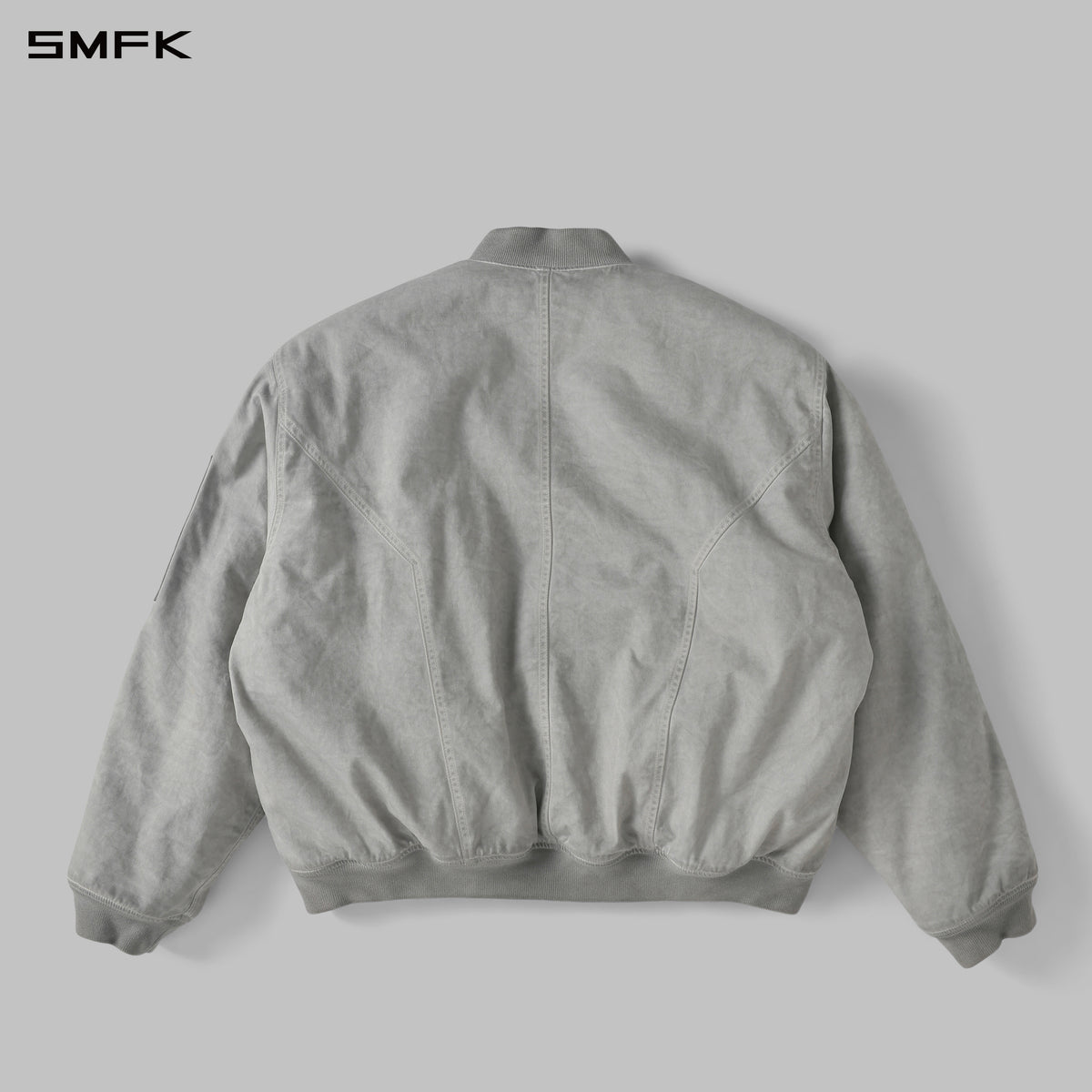 VINTAGE NOMADIC LOOSE QUILTED BOMBER/GARMENT WASH DYE+3M Thinsulate MIST GREY