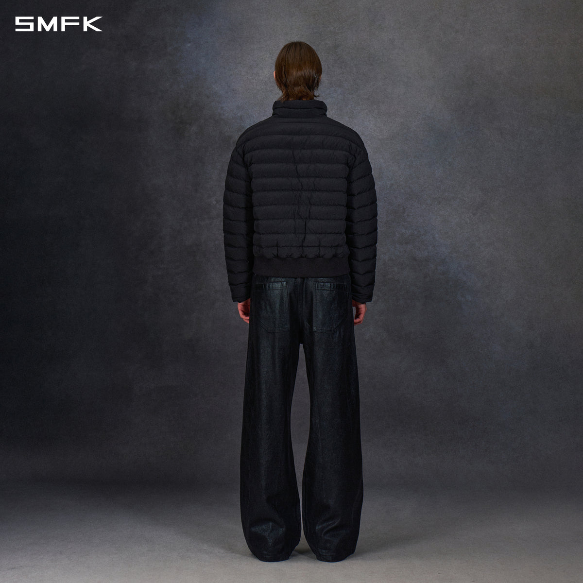MYTH AEOLUS EVOLVE REVERSIBLE LOOSE STAND-COLLAR DOWN JACKET/ GOOSE DOWN+NYLON 66/U WILD BLACK