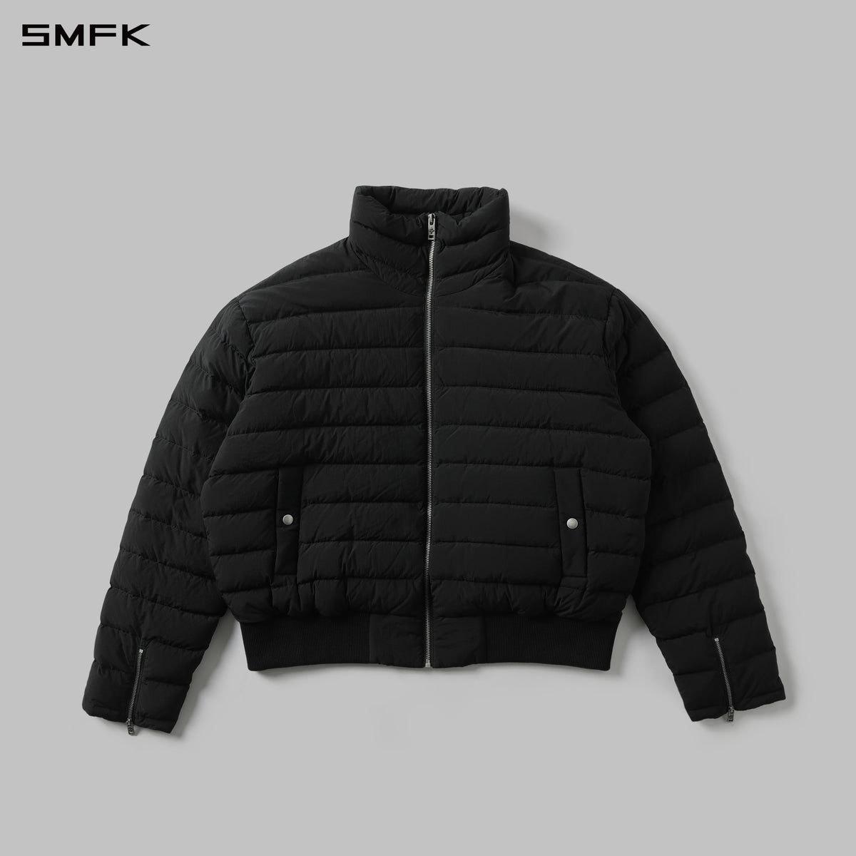 MYTH AEOLUS EVOLVE REVERSIBLE LOOSE STAND-COLLAR DOWN JACKET/ GOOSE DOWN+NYLON 66/U WILD BLACK