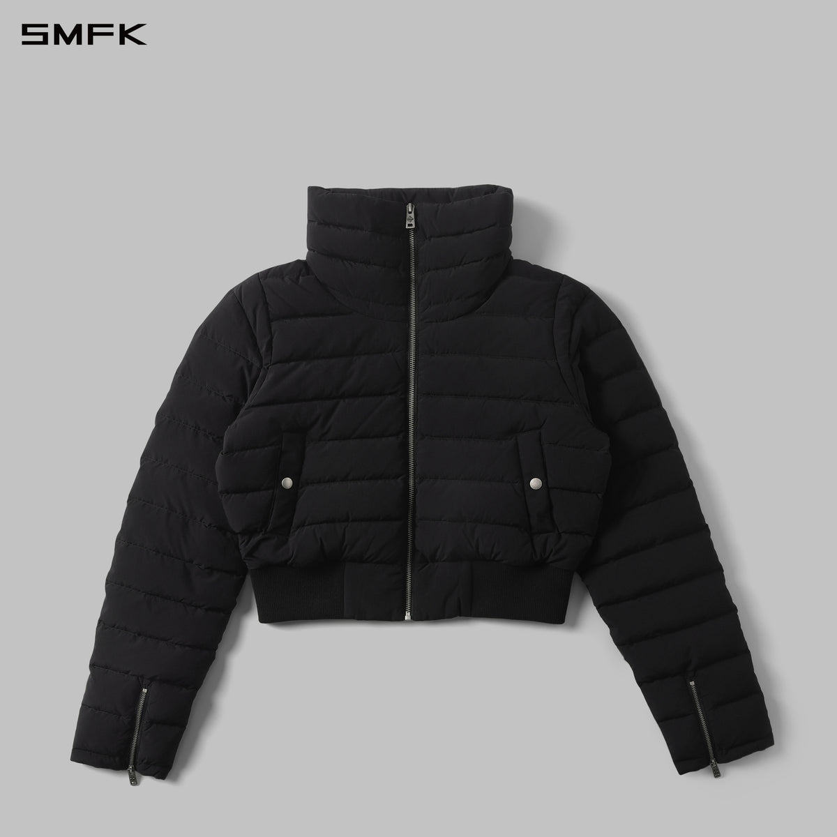 MYTH AEOLUS EVOLVE REVERSIBLE STAND-COLLAR DOWN JACKET/ GOOSE DOWN+NYLON 66/W WILD BLACK