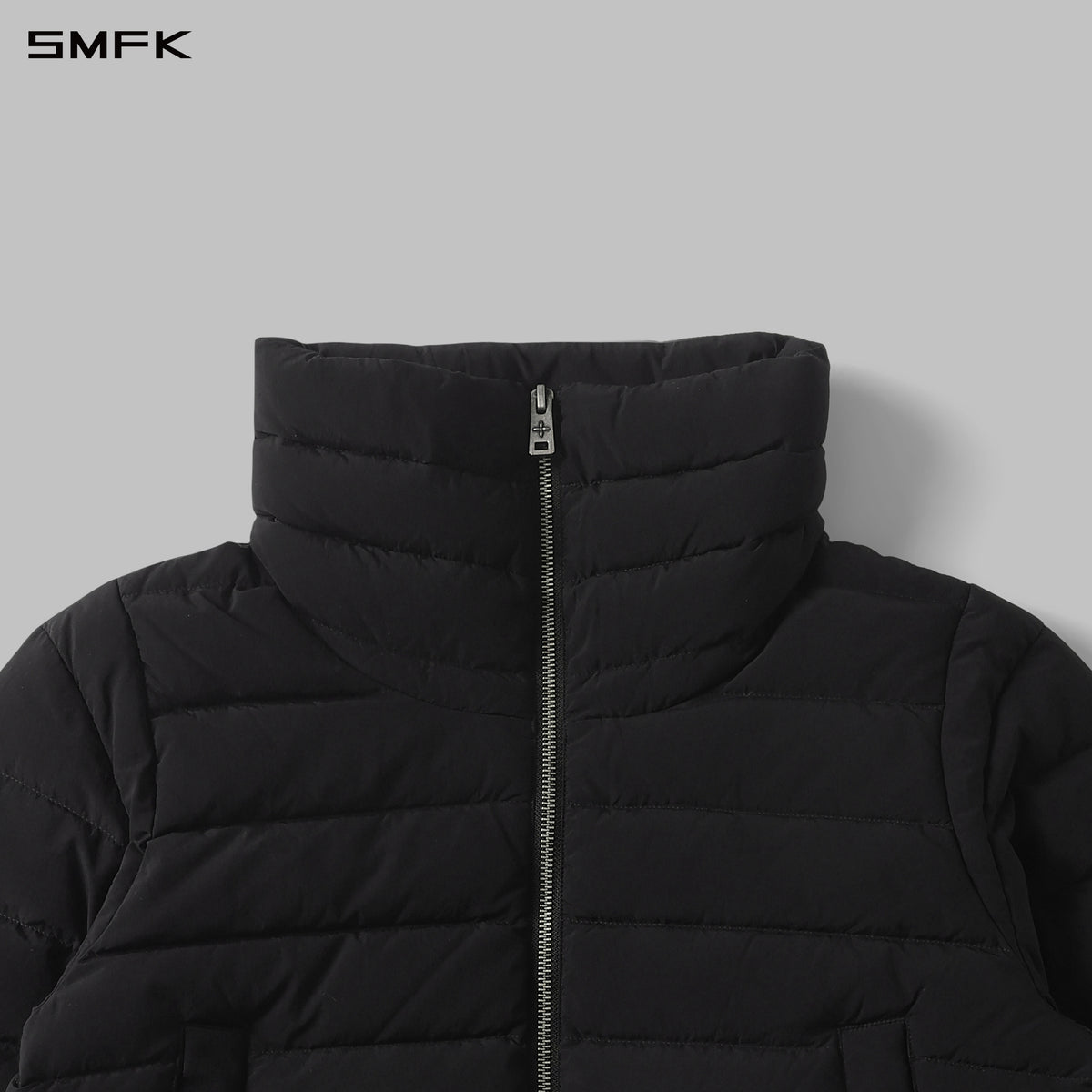 MYTH AEOLUS EVOLVE REVERSIBLE STAND-COLLAR DOWN JACKET/ GOOSE DOWN+NYLON 66/W WILD BLACK