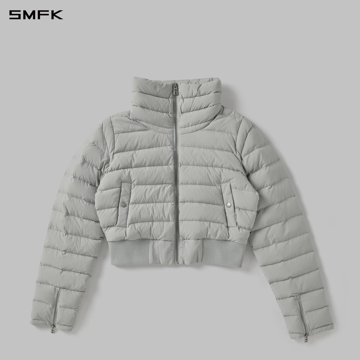 MYTH AEOLUS EVOLVE REVERSIBLE STAND-COLLAR DOWN JACKET/ GOOSE DOWN+NYLON 66/W MIST GREY