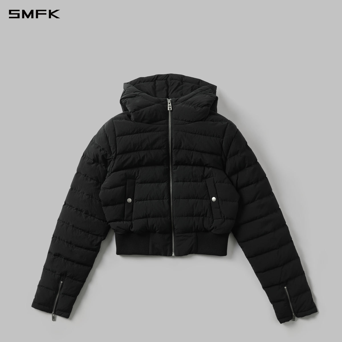 MYTH AEOLUS EVOLVE REVERSIBLE HOODED DOWN JACKET/ GOOSE DOWN+NYLON 66/W WILD BLACK