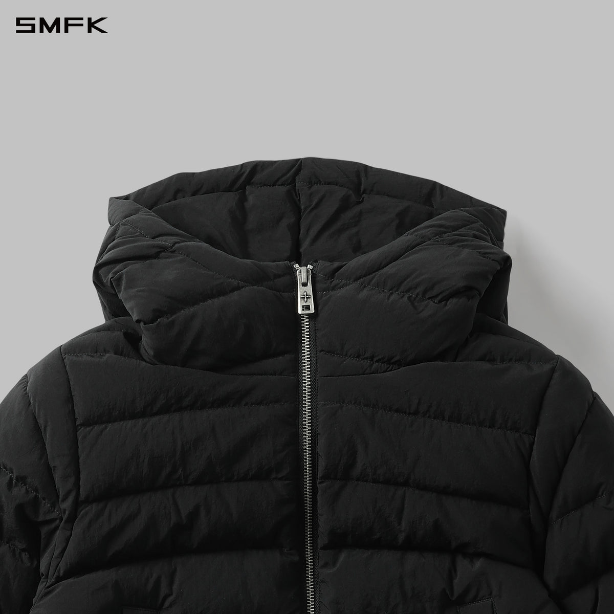 MYTH AEOLUS EVOLVE REVERSIBLE HOODED DOWN JACKET/ GOOSE DOWN+NYLON 66/W WILD BLACK