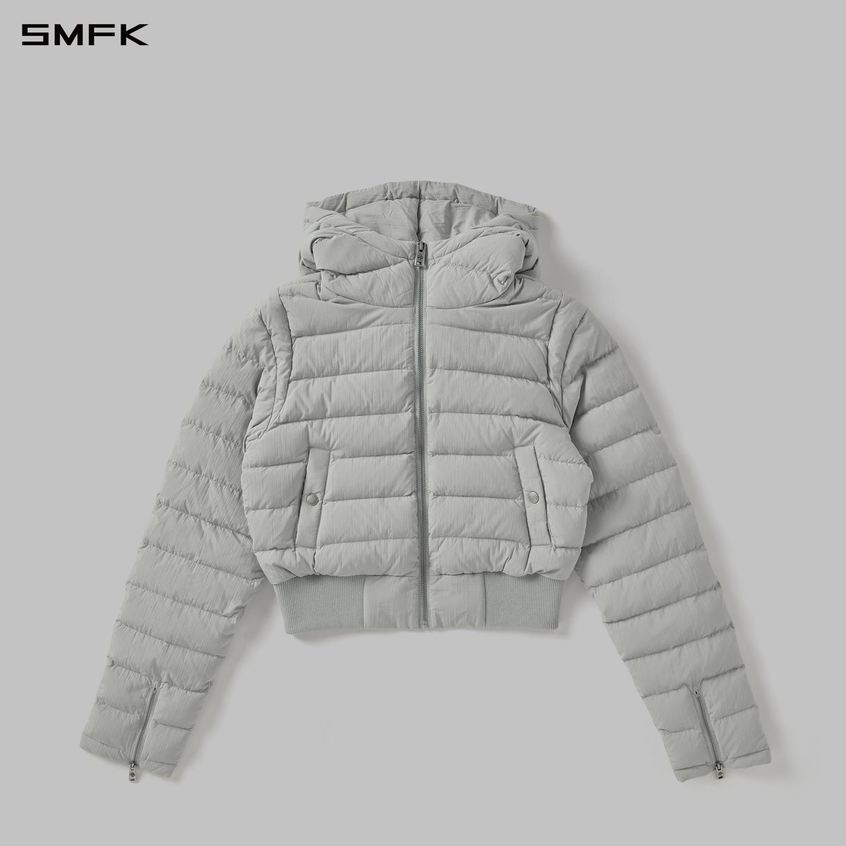 MYTH AEOLUS EVOLVE REVERSIBLE HOODED DOWN JACKET/ GOOSE DOWN+NYLON 66/W MIST GREY
