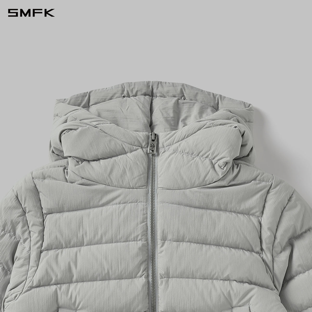 MYTH AEOLUS EVOLVE REVERSIBLE HOODED DOWN JACKET/ GOOSE DOWN+NYLON 66/W MIST GREY