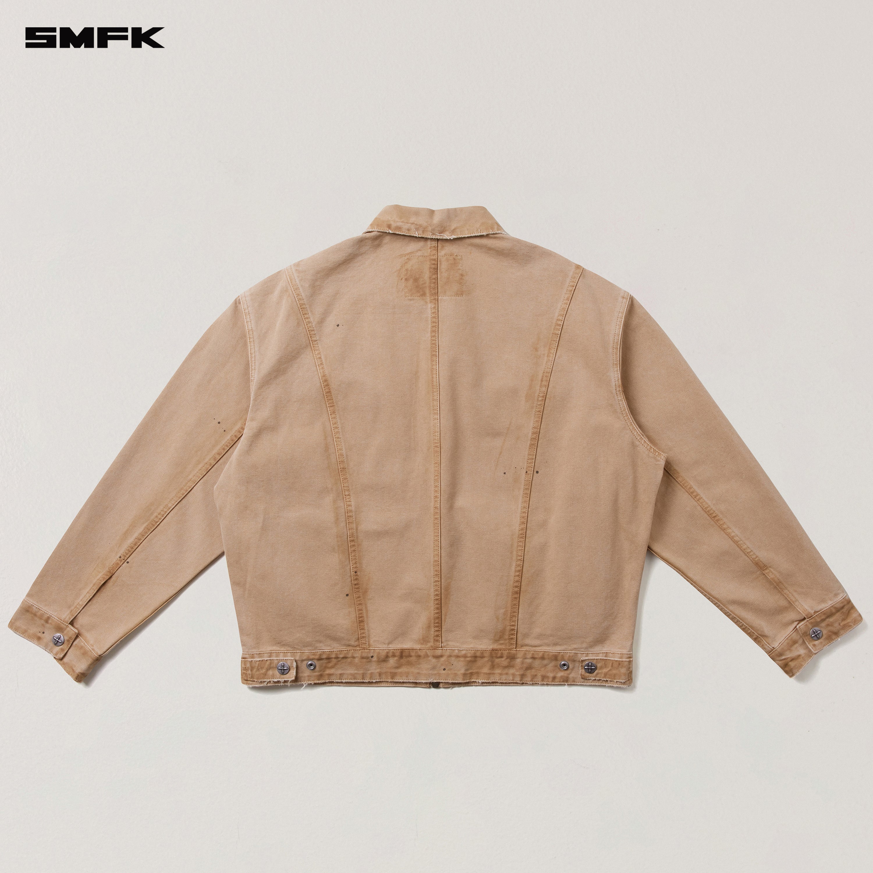 RAGE-WILD ORIGIN HANDCRAFT LOOSE CARGO JACKET/GARMENT DYED SAND