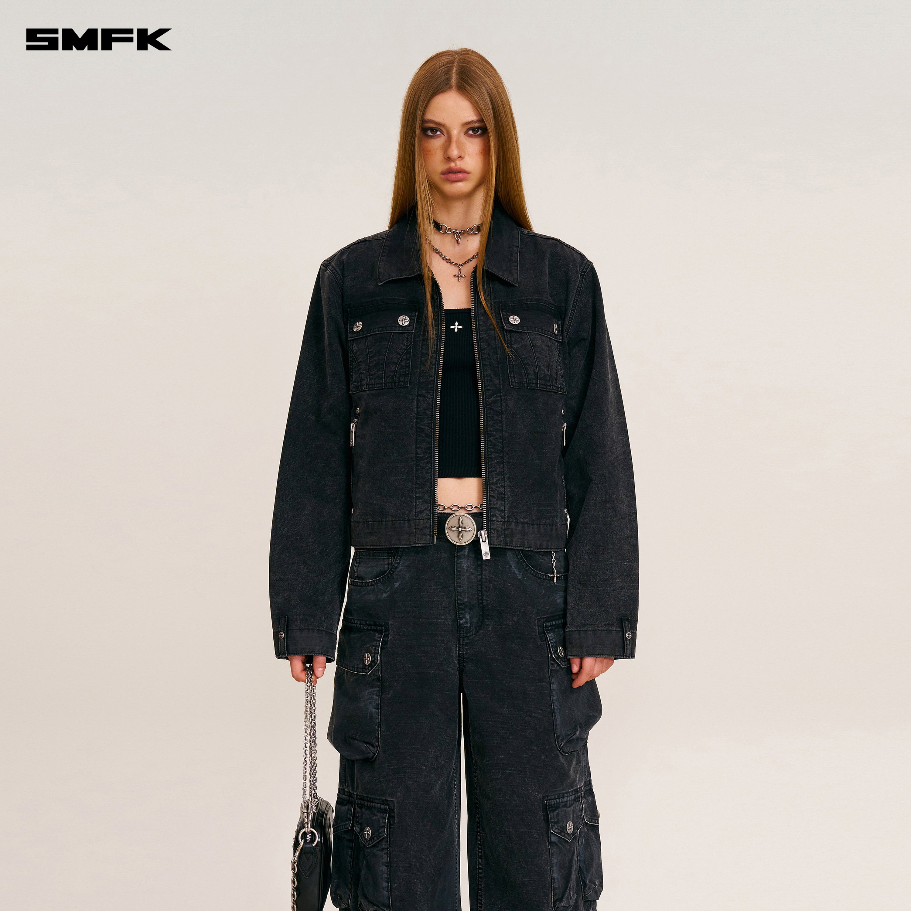 와일드 오리진스 핸드다이드 엔지니어 재킷/가먼트다이드 와일더니스 블랙