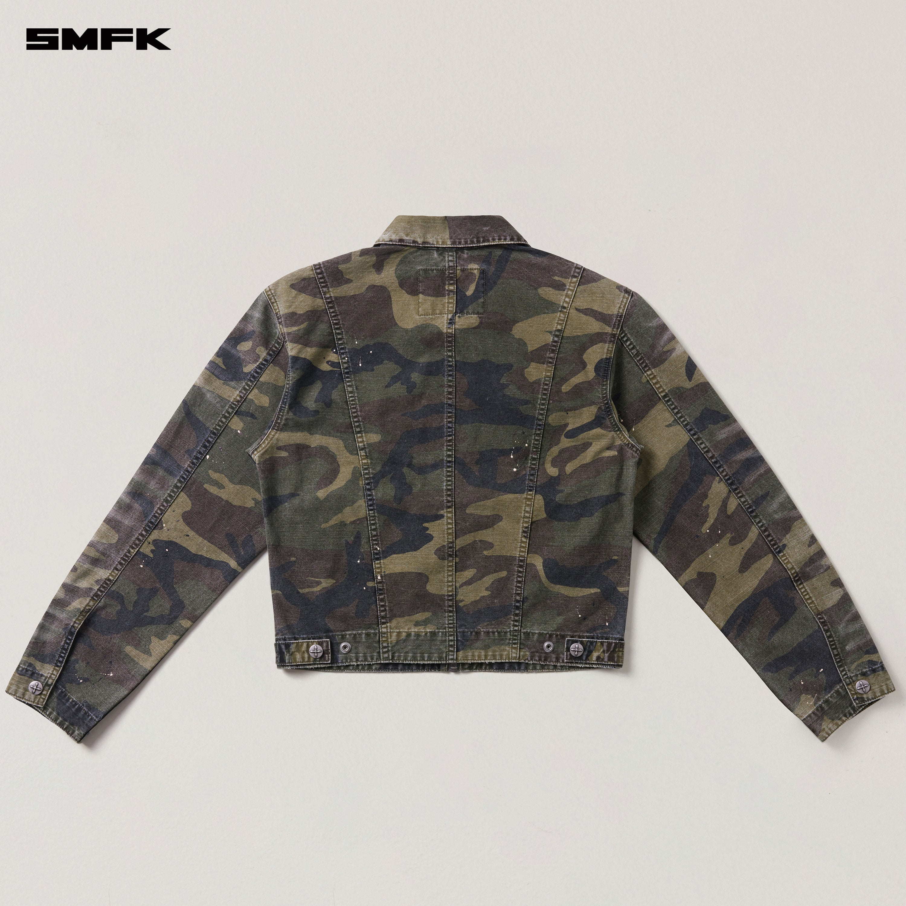 RAGE-WILD ORIGIN HANDCRAFT ENGINEER JACKET/GARMENT DYED ARMY GREEN CAMOUFLAGE